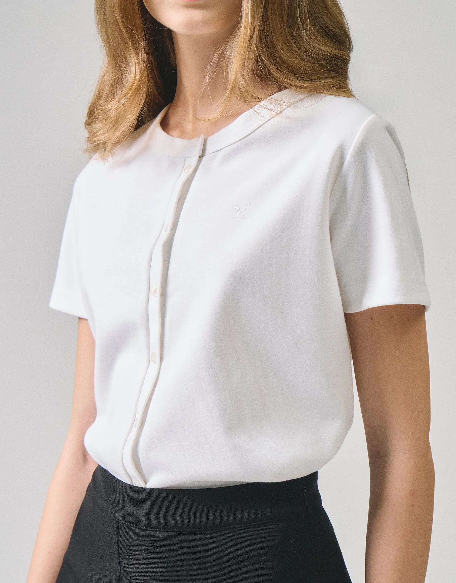 Button Down Ribbed T-Shirt - Image 2