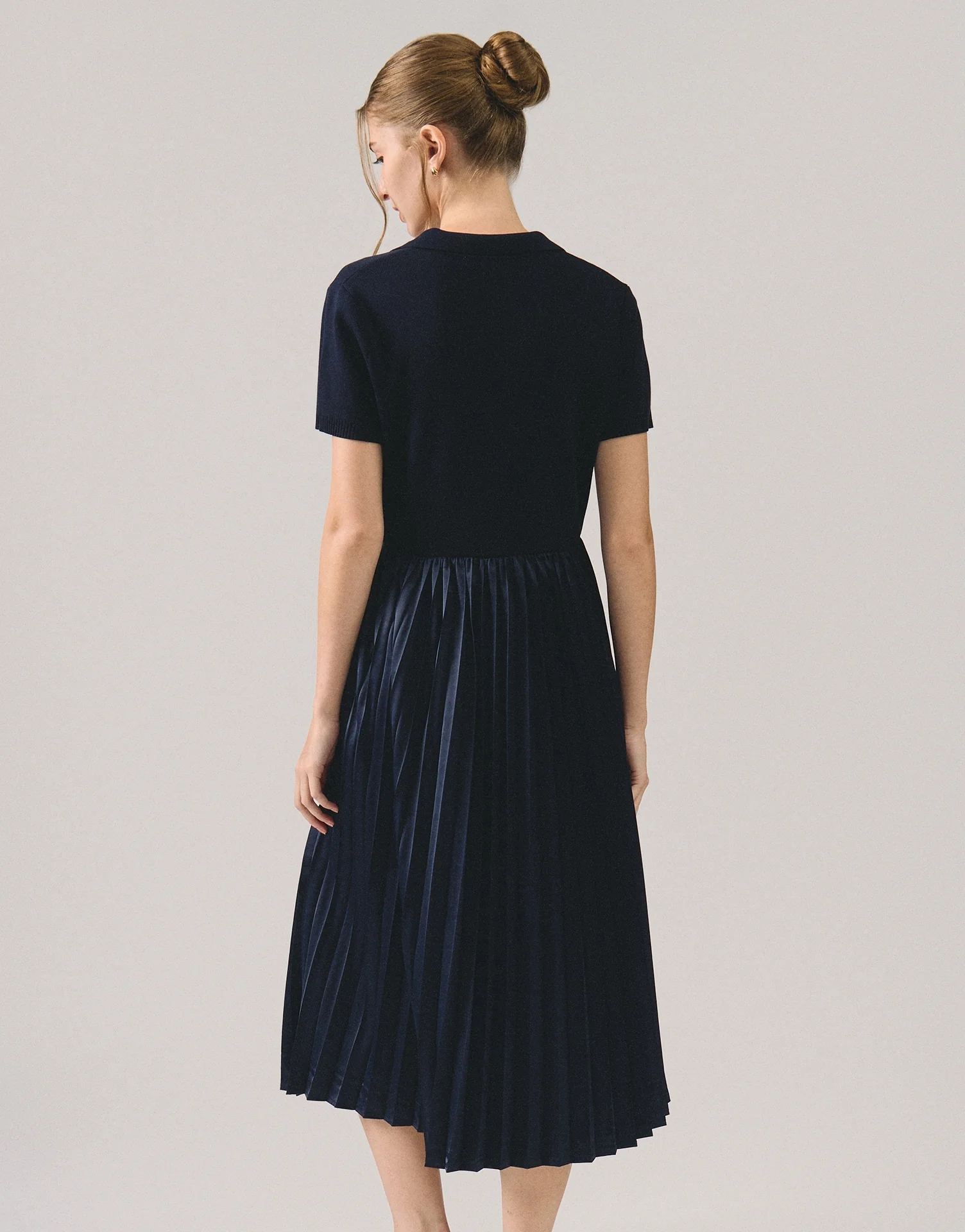 Combination Pleated Dress - Image 4