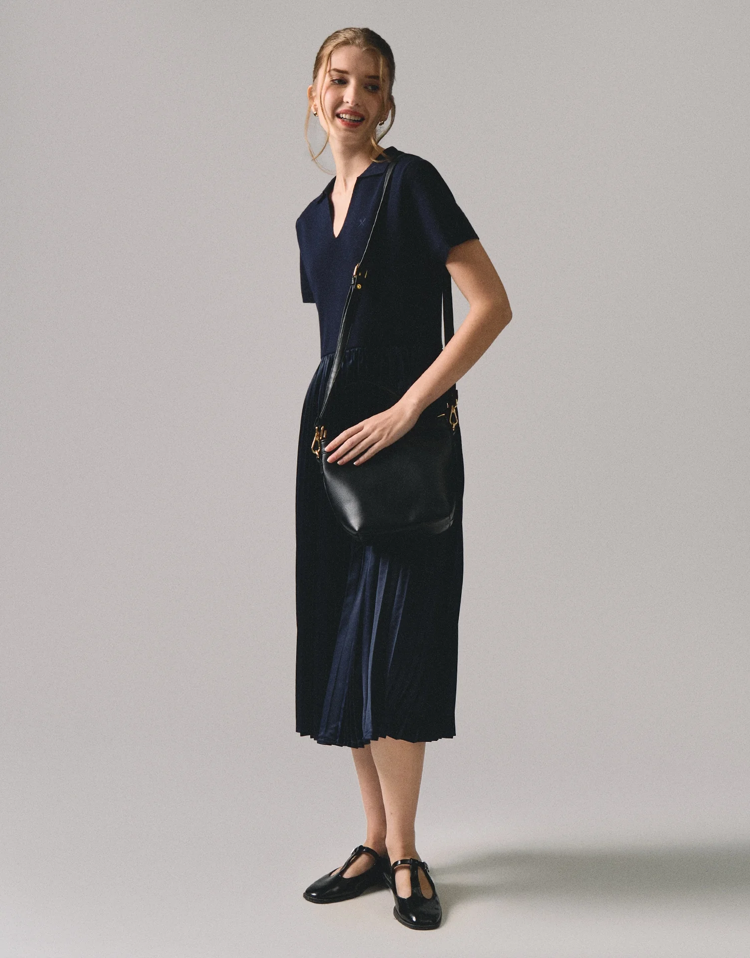 Combination Pleated Dress - Image 5