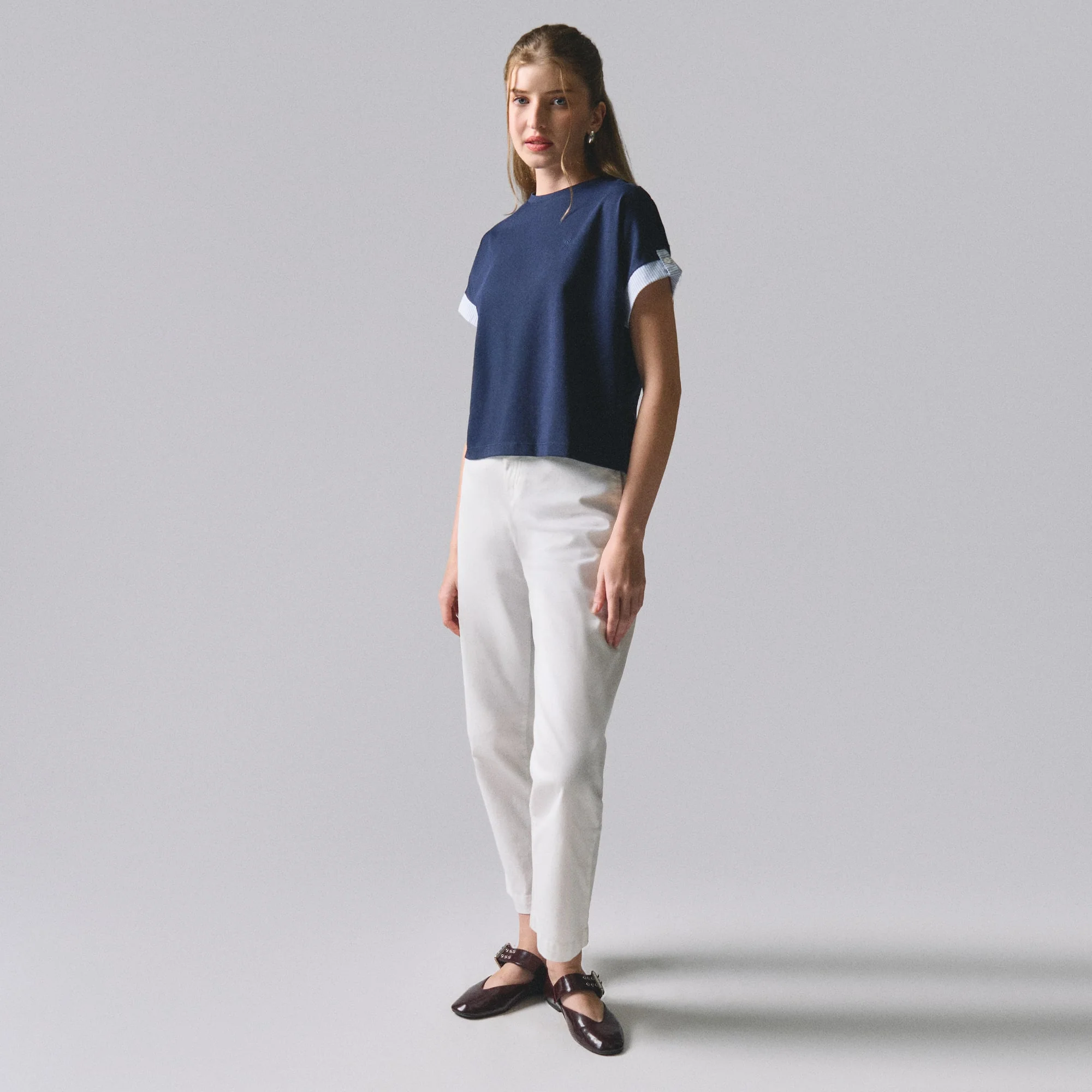Extended Sleeve With Combination Striped Cuffs - Image 5