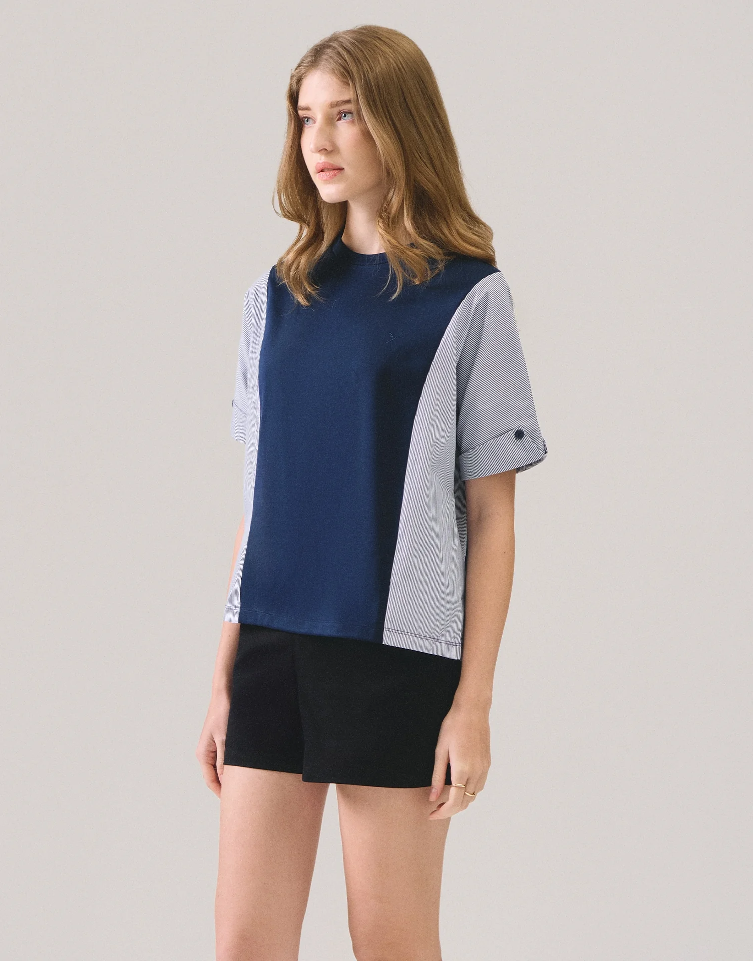 Knit Top With Woven Panels - Image 3