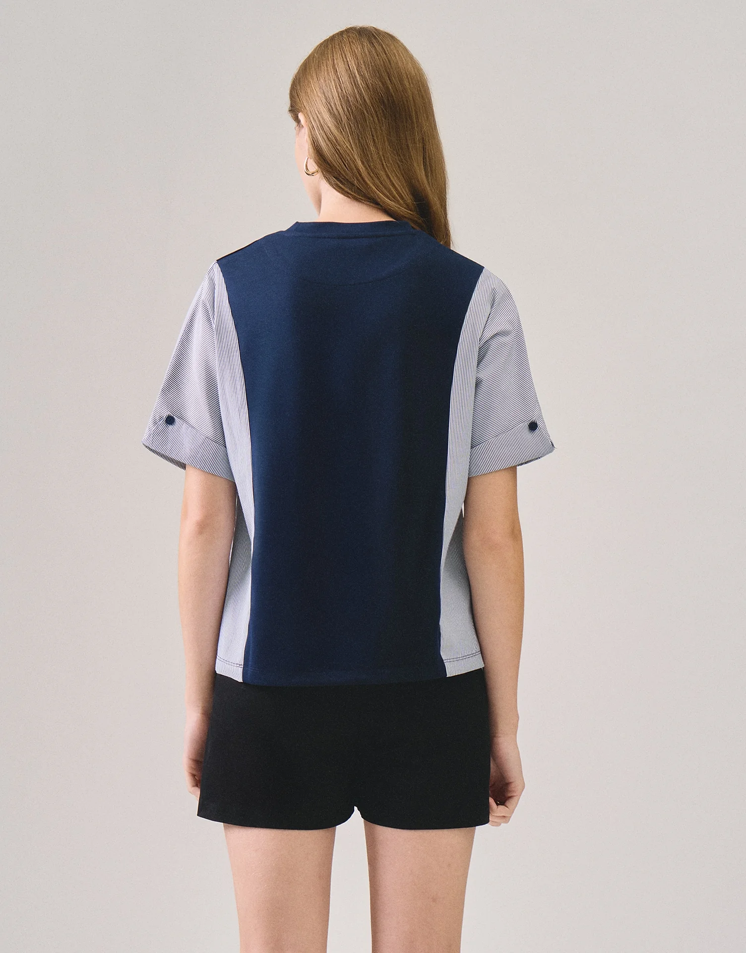 Knit Top With Woven Panels - Image 4