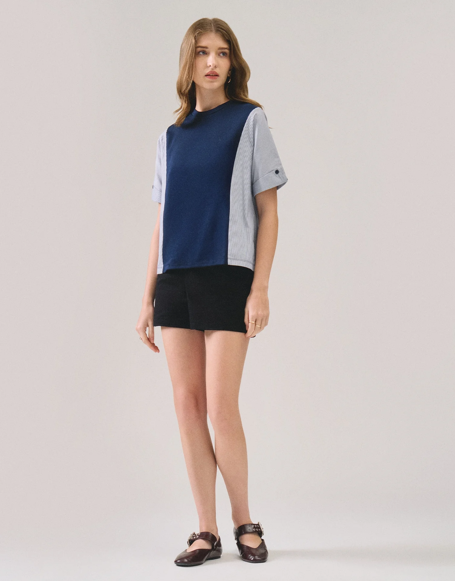 Knit Top With Woven Panels - Image 6