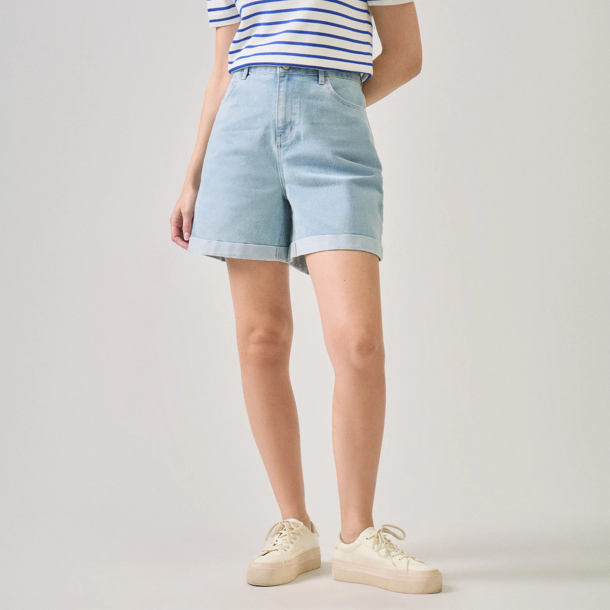 Light Wash Denim Shorts