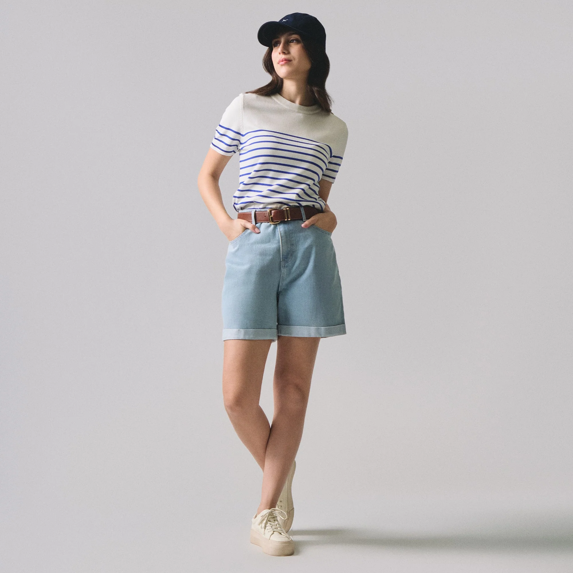 Light Wash Denim Shorts - Image 5