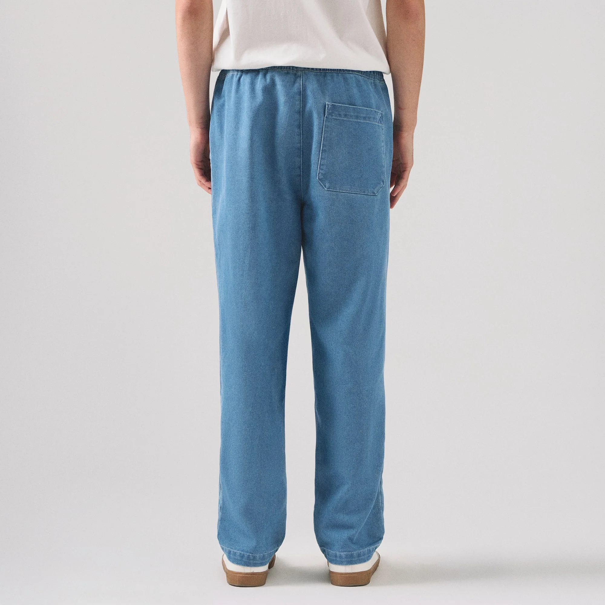 Light Wash Pull Up Denim Pants - Image 3