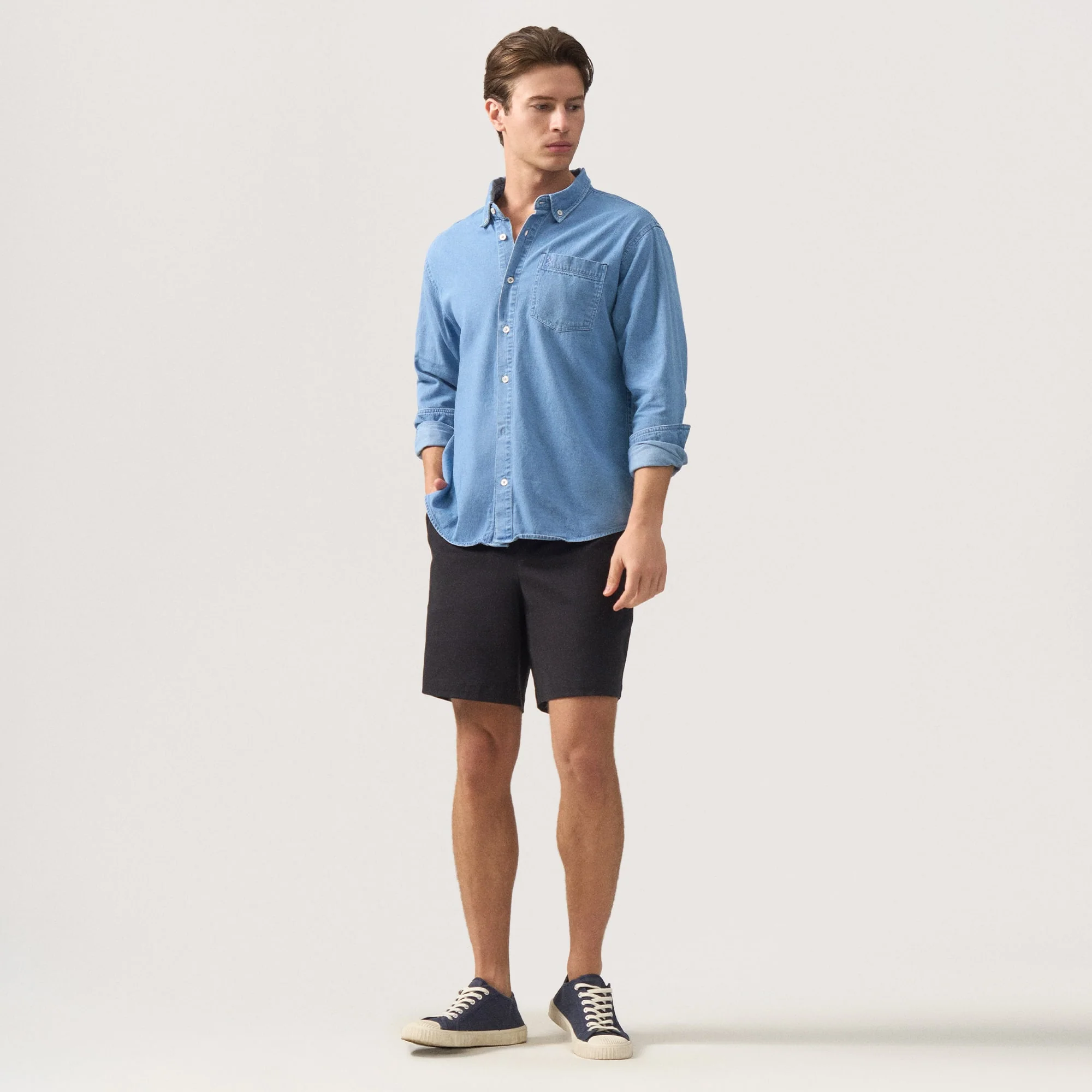 Long Sleeves Light Denim Shirt - Image 5