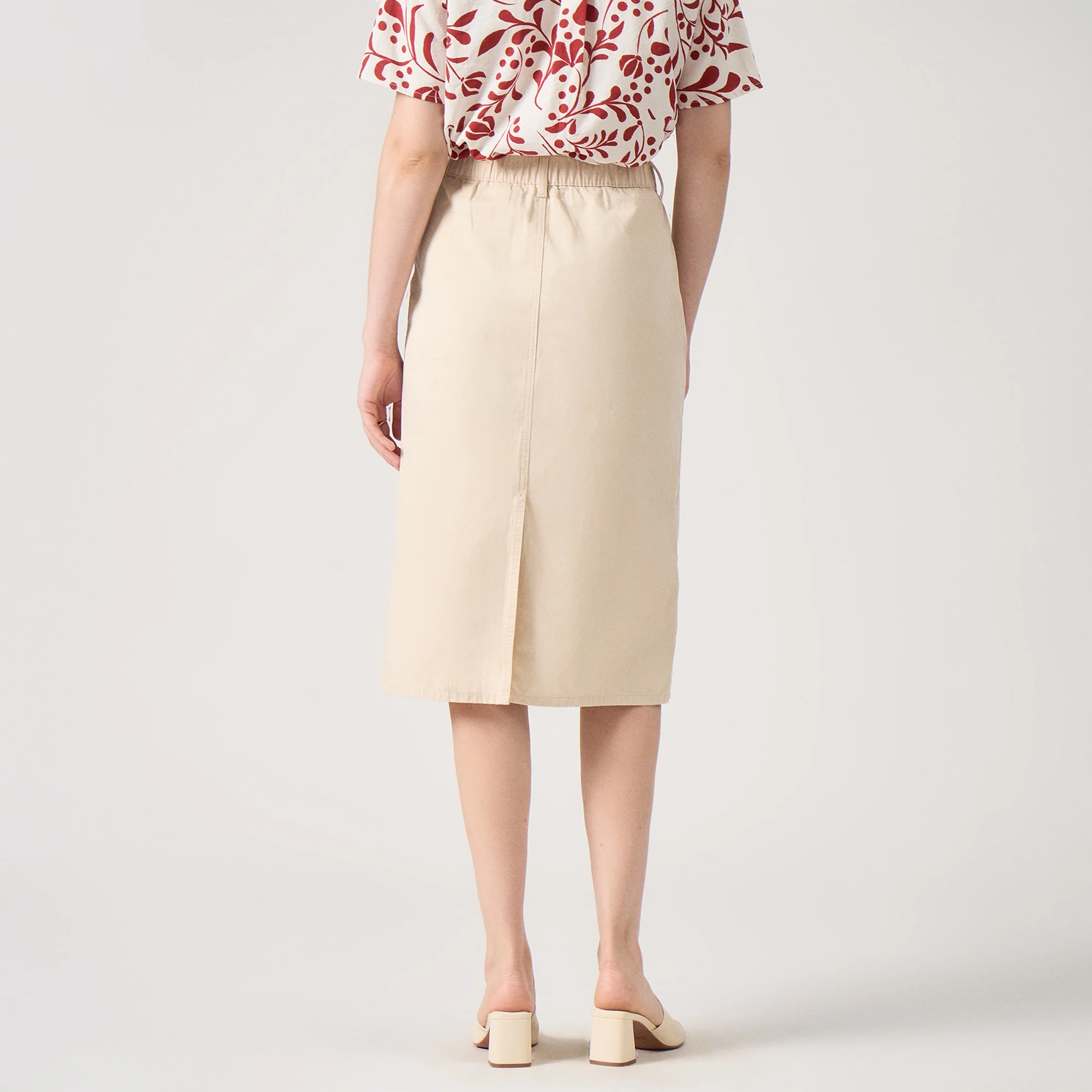 Midi Skirt With Back Slit - Image 4