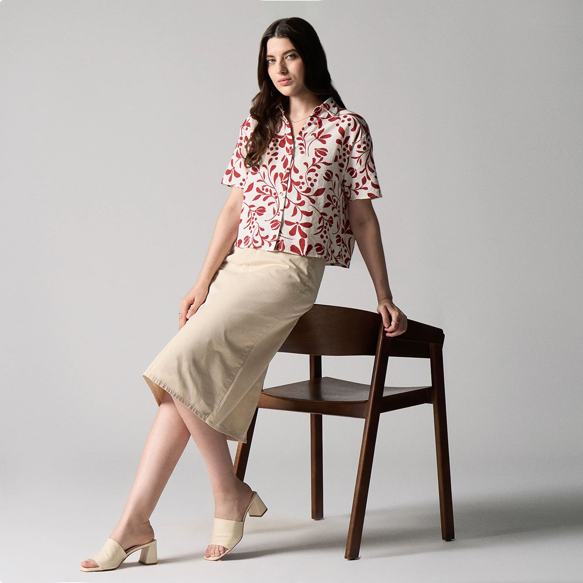 Midi Skirt With Back Slit - Image 5