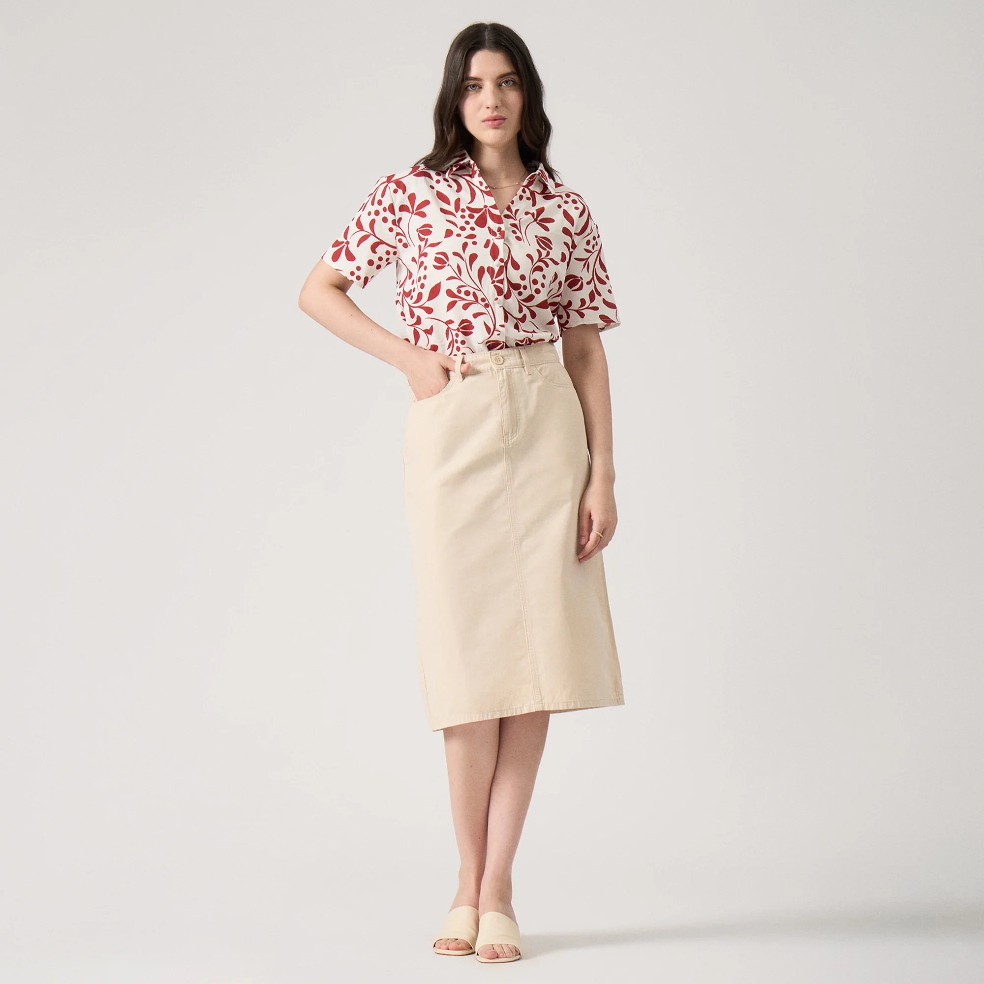 Midi Skirt With Back Slit - Image 6