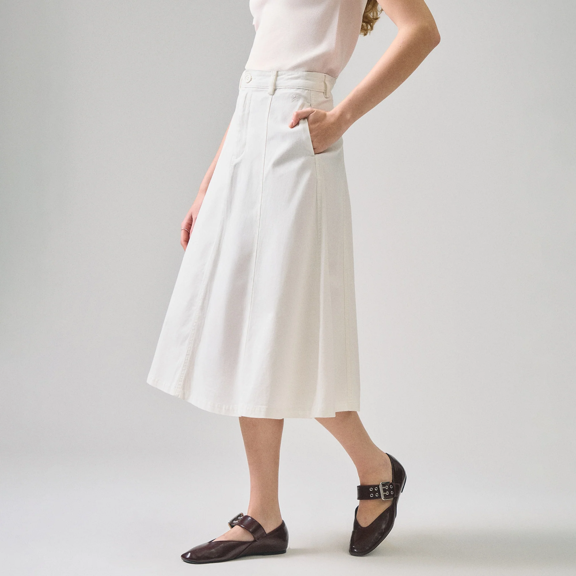 Midi Skirt With Panels - Image 3