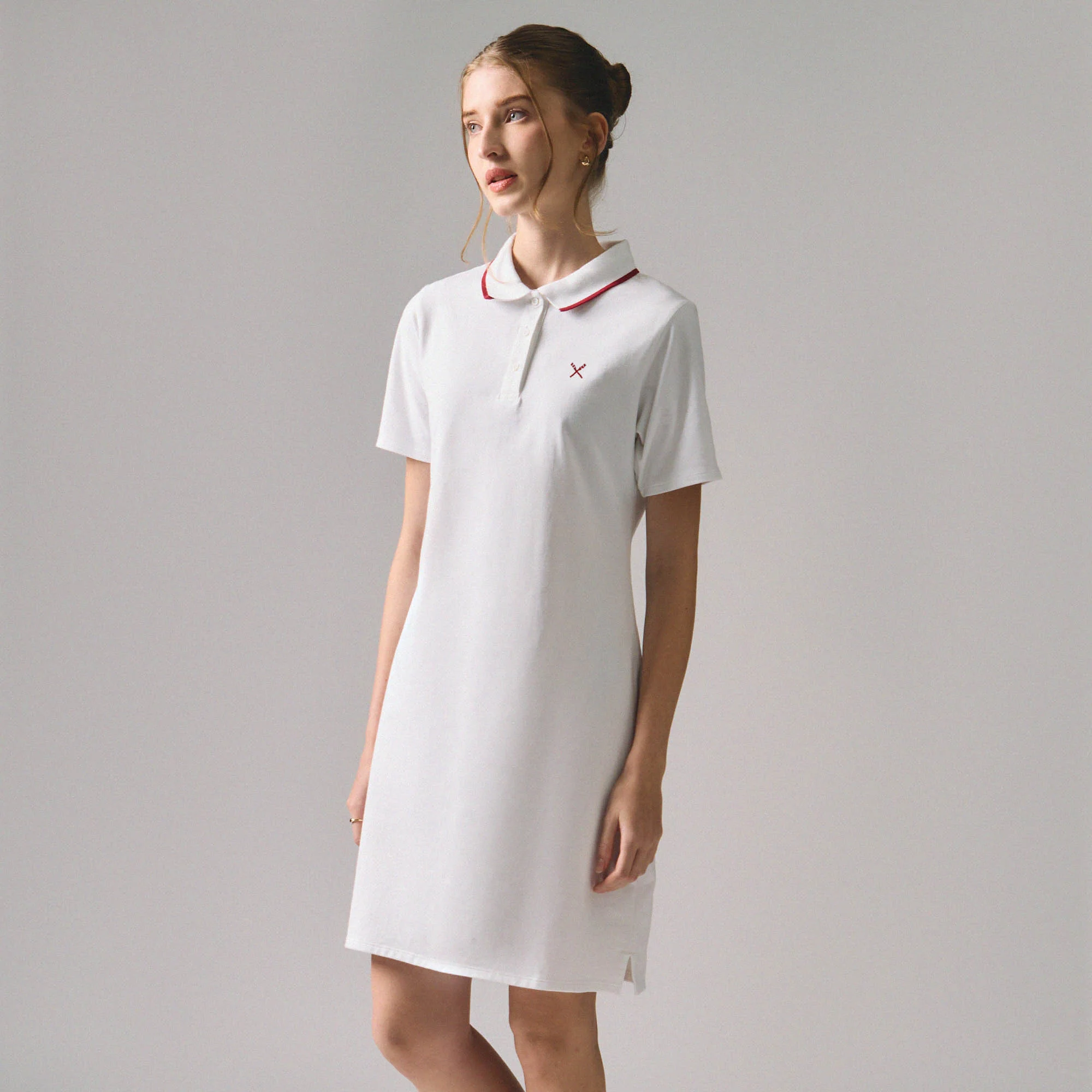 Polo Dress With Tipping Detail - Image 3