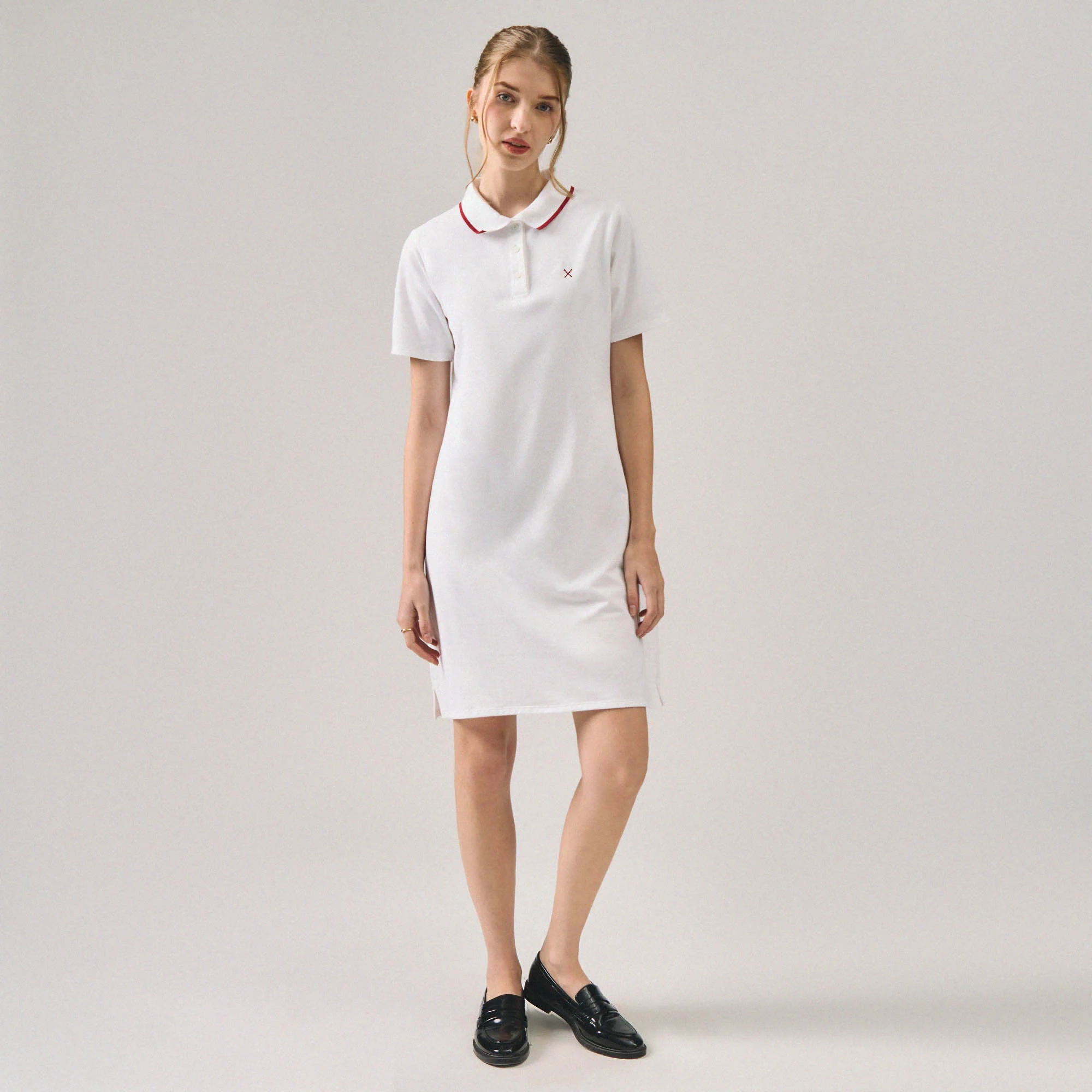 Polo Dress With Tipping Detail - Image 5
