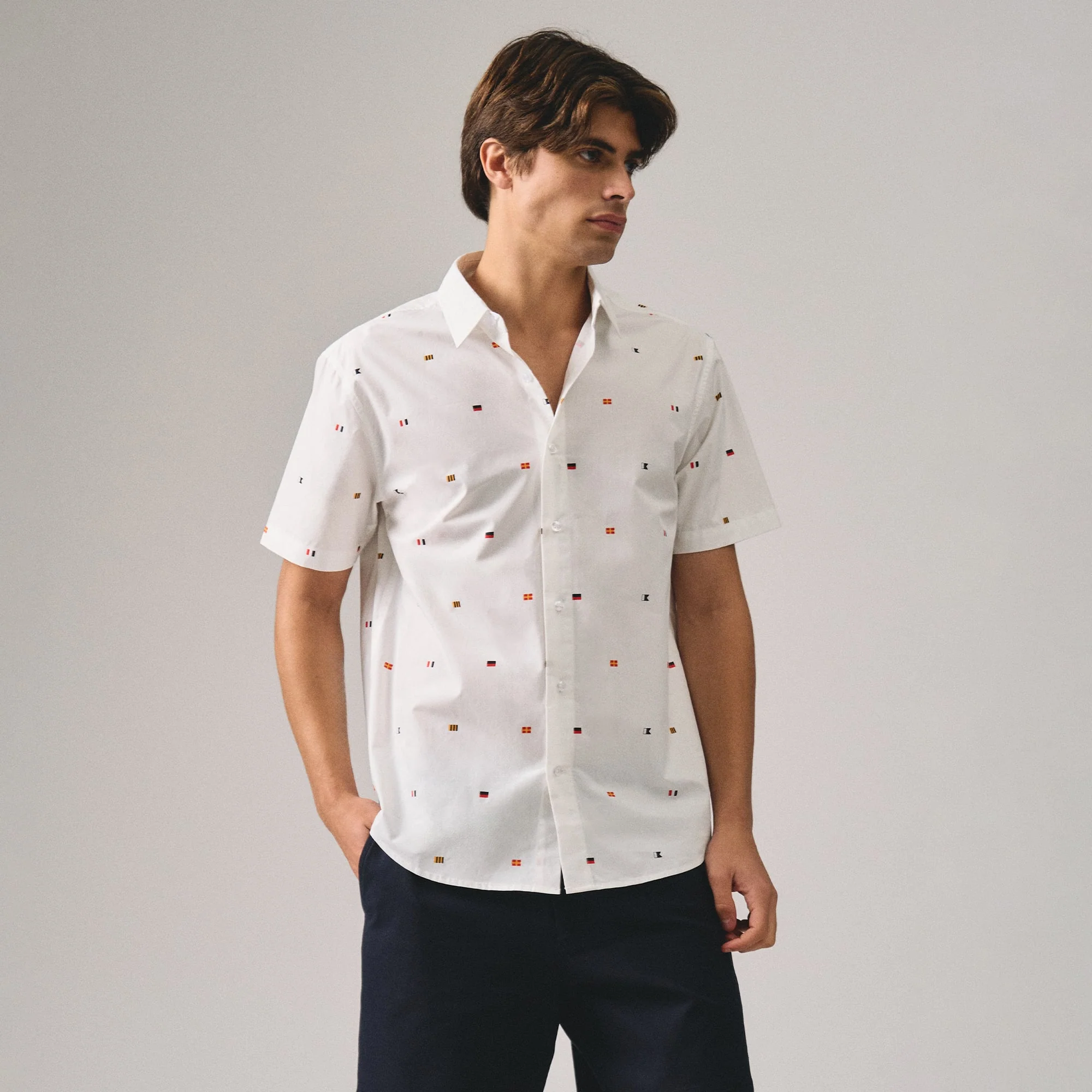 Regular Fit All-Over Print Poplin Shirt - Image 3