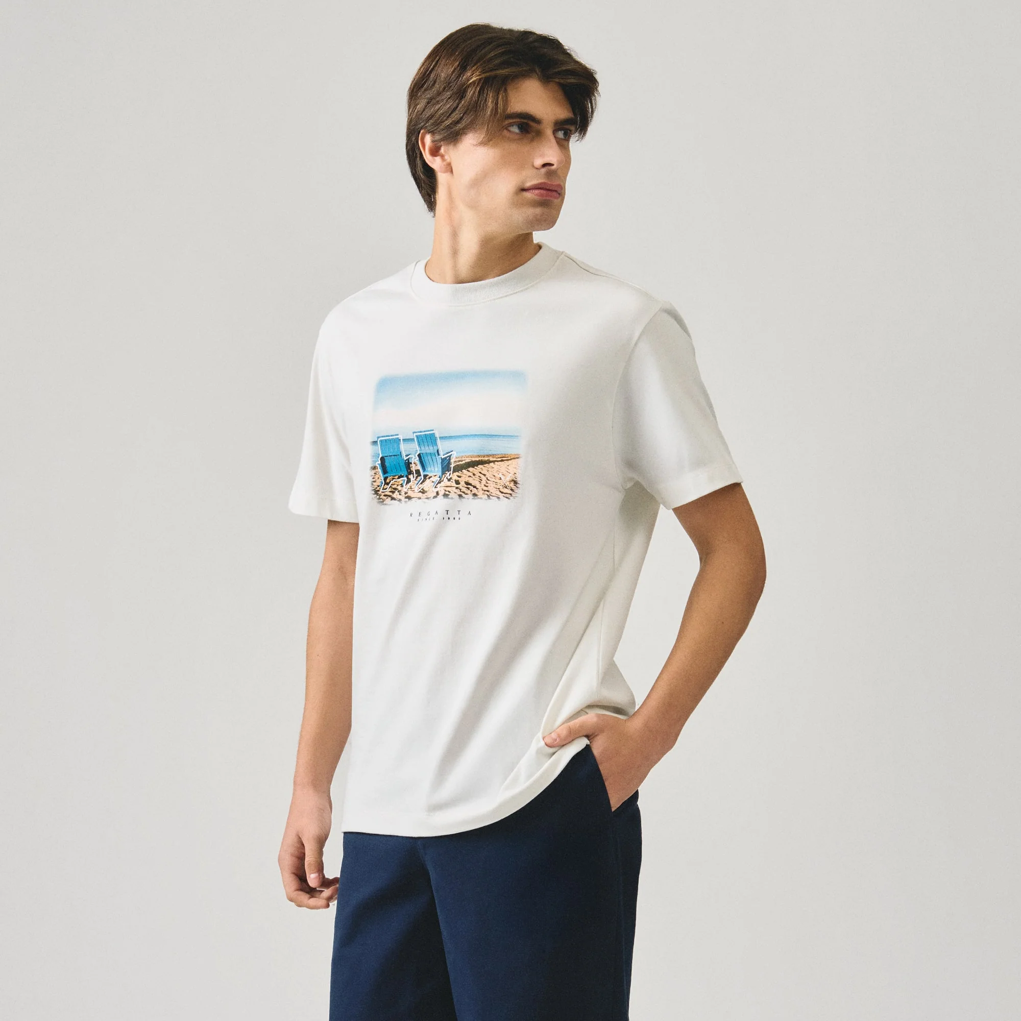 Regular Fit Beach Chair Graphic T-Shirt - Image 3