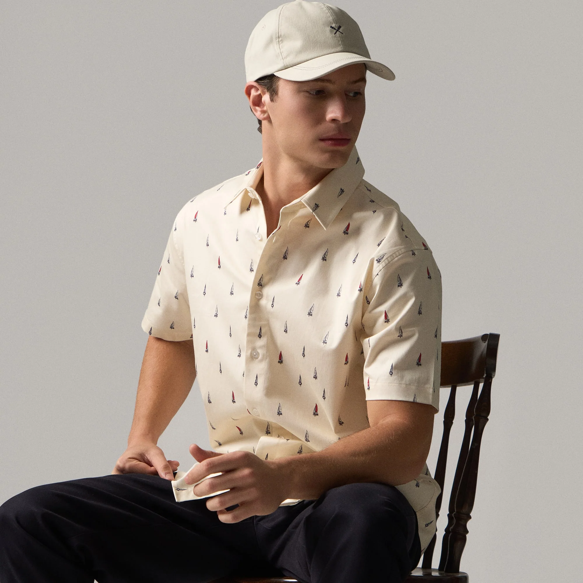 Regular Fit Button Down Printed Shirt