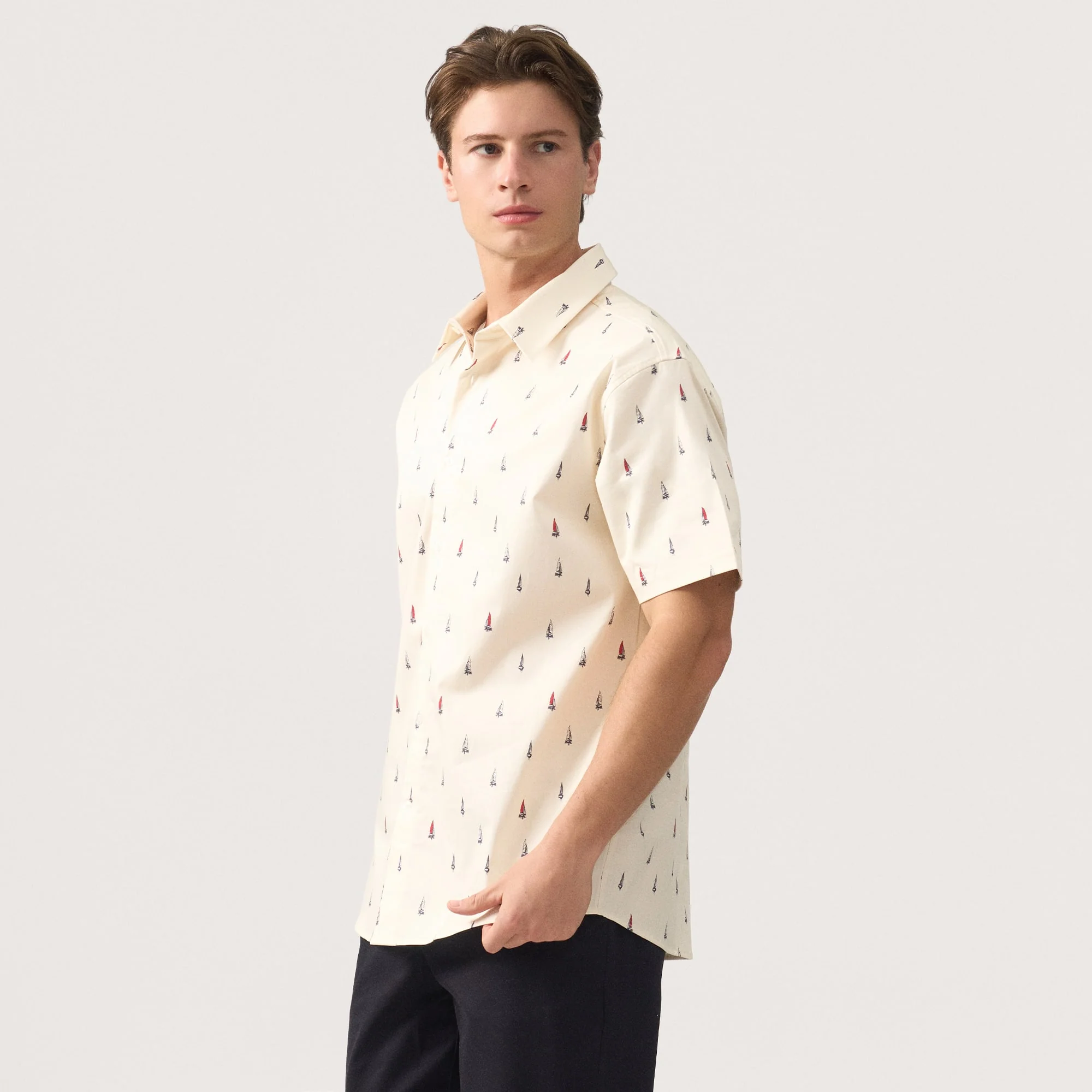 Regular Fit Button Down Printed Shirt - Image 4