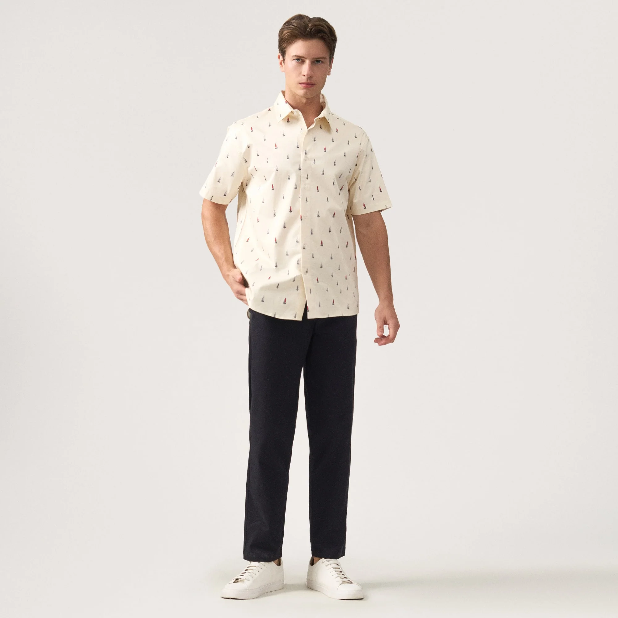 Regular Fit Button Down Printed Shirt - Image 6