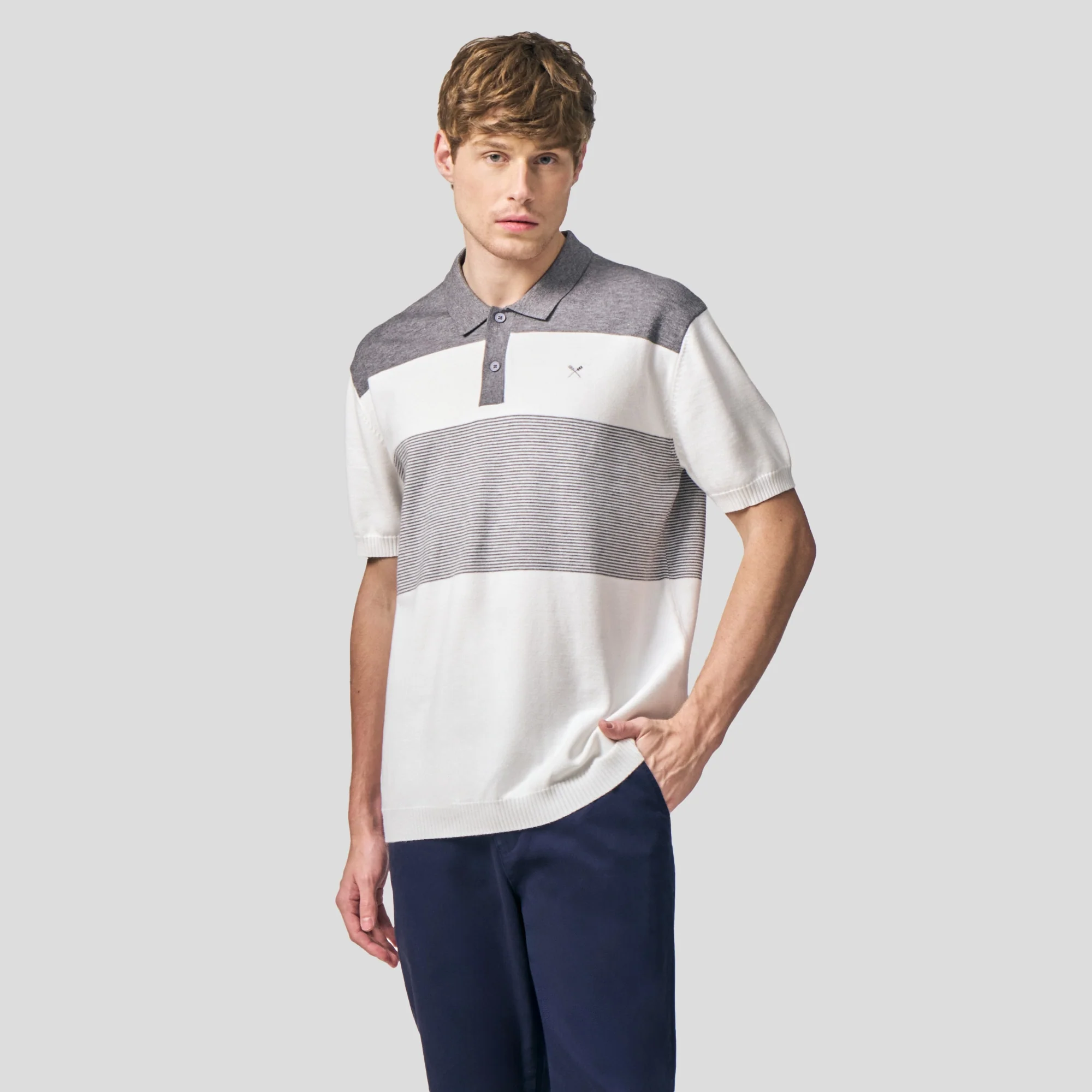 Regular Fit Color-Block Polo Shirt In Flat Knit