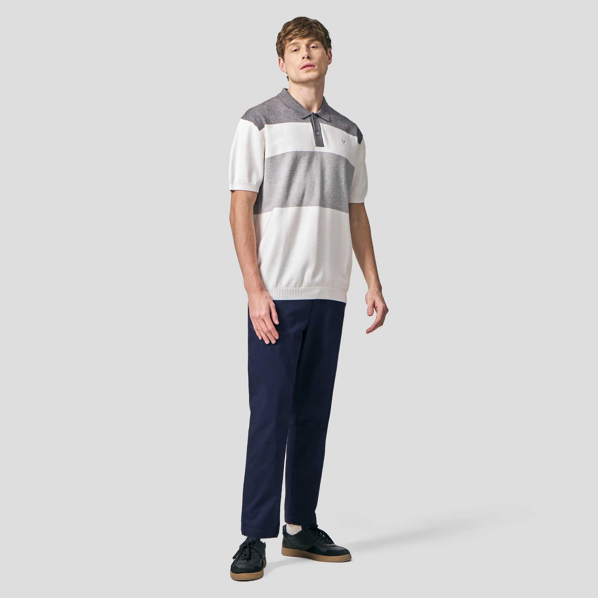 Regular Fit Color-Block Polo Shirt In Flat Knit - Image 5