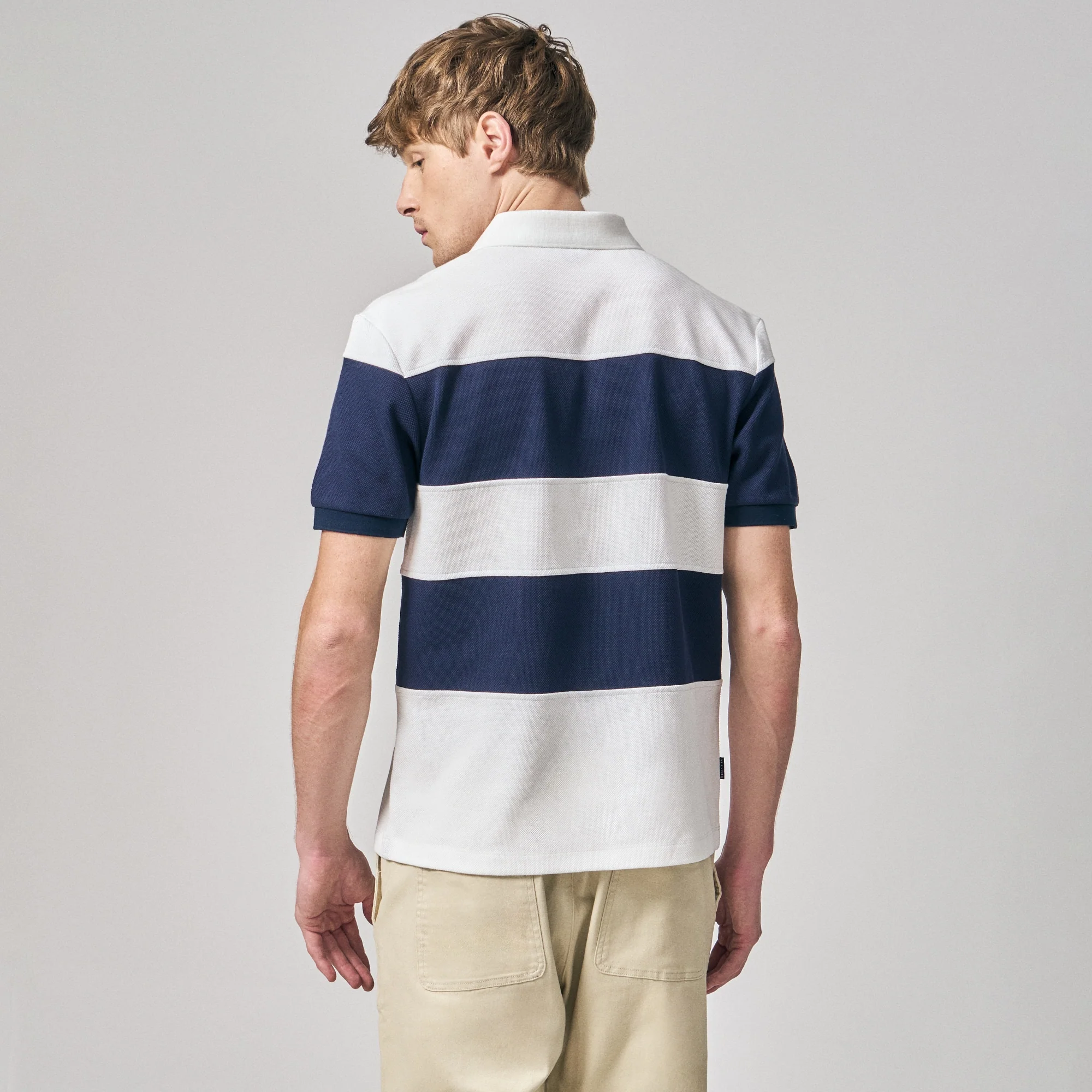 Regular Fit Color-Block Polo Shirt With Sailing Flag Icon Embroidery In Pique - Image 4