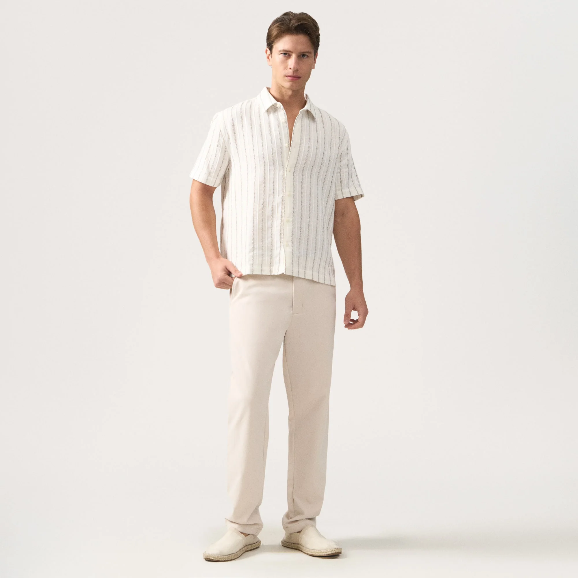 Regular Fit Openwork Shirt - Image 5