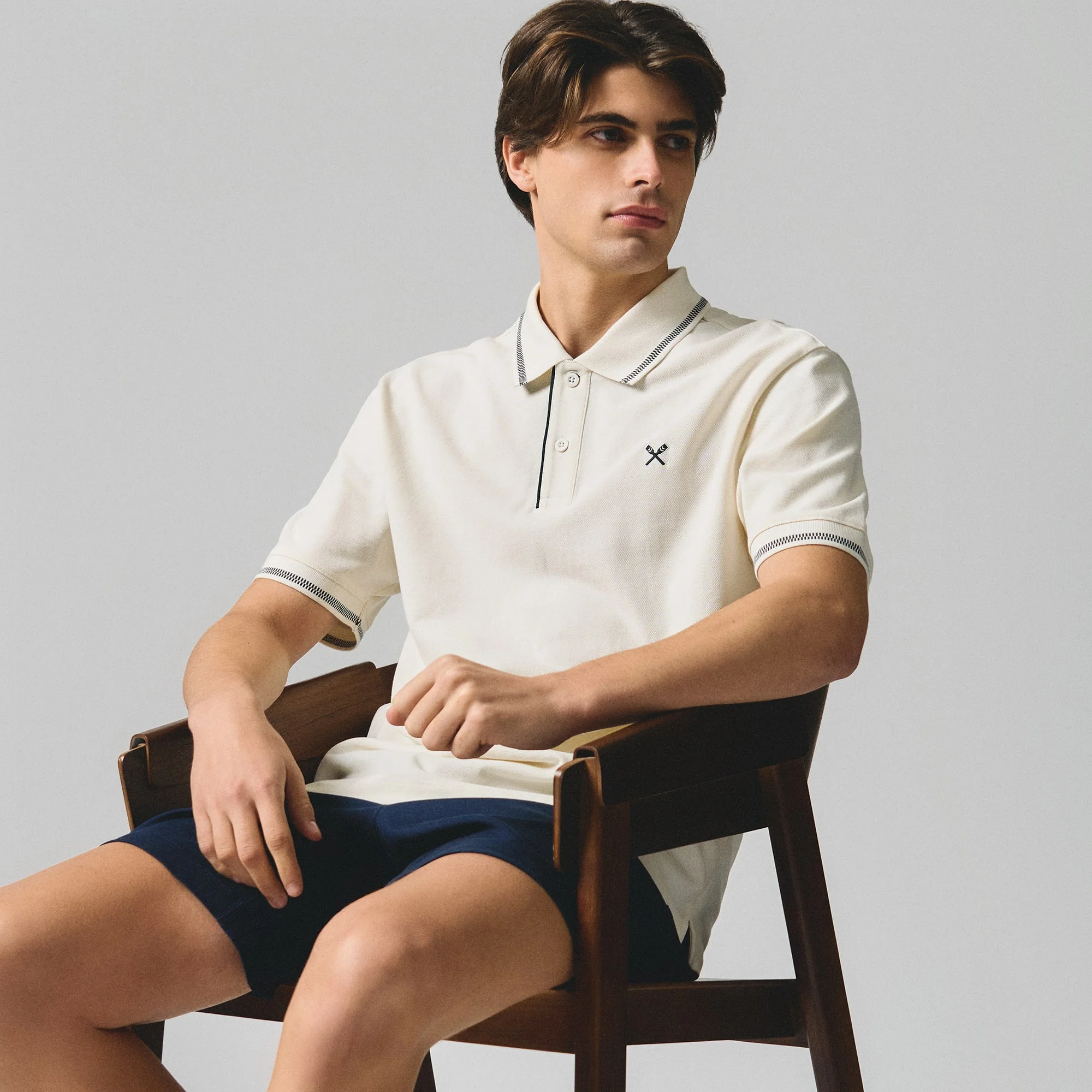 Regular Fit Polo Shirt With Contrast Chest Embroidery In Pique - Image 4