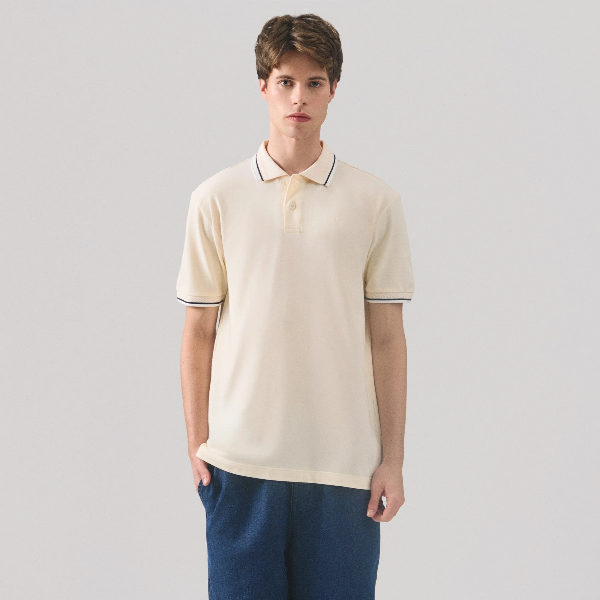 Regular Fit Polo Shirt With Multiple Contrast Tipping In Pique