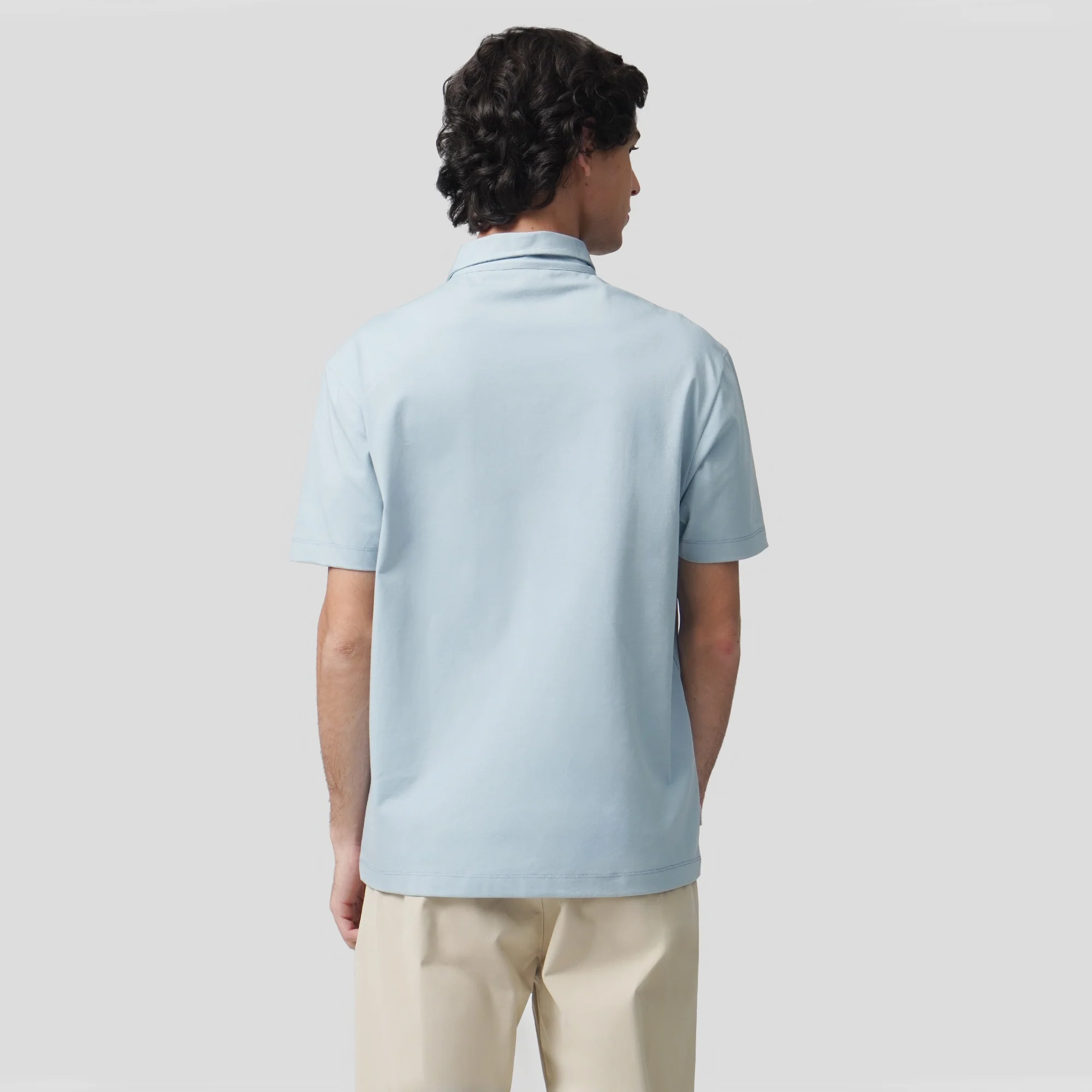 Regular Fit Polo Shirt With Self-Fabric Collar In Sorona - Image 3