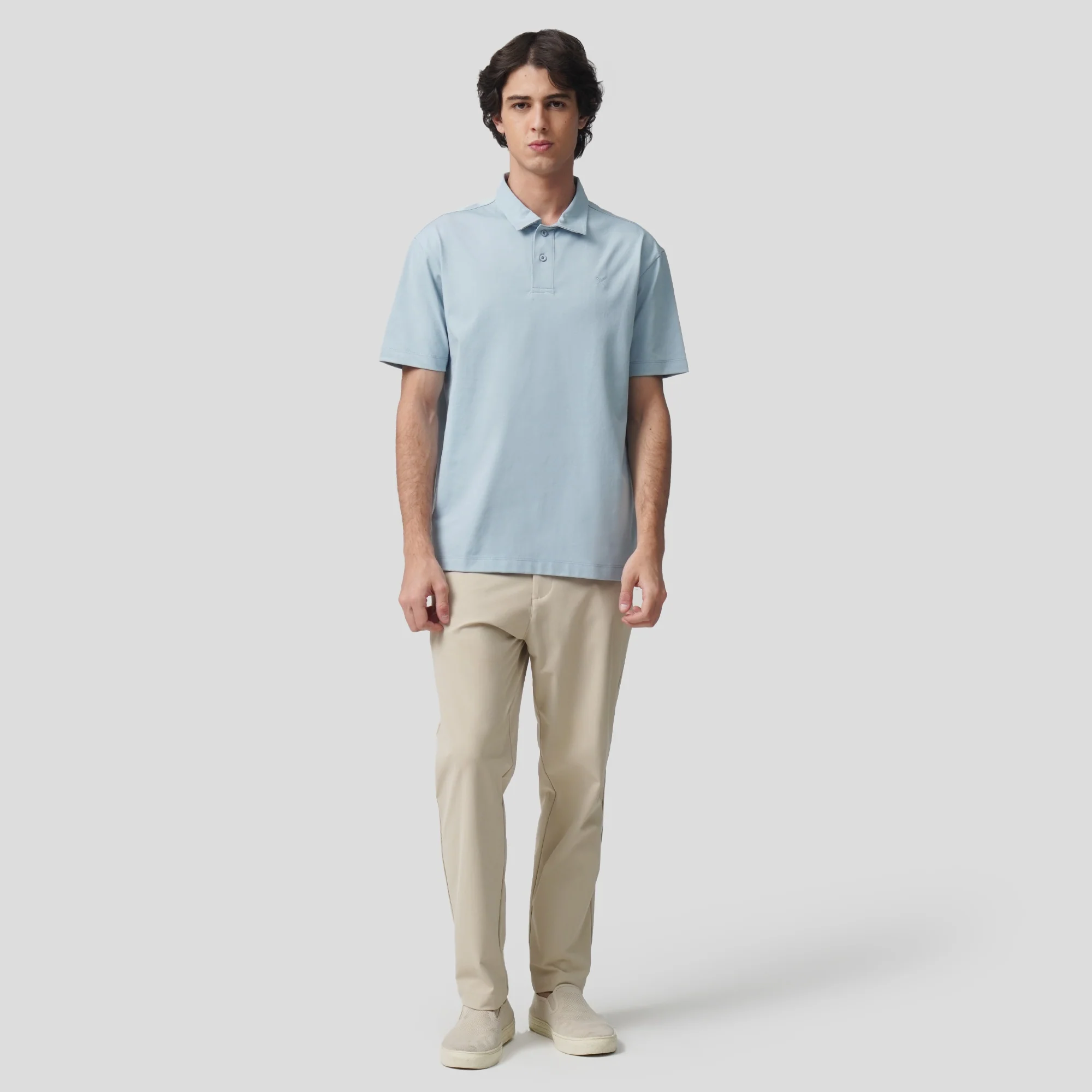 Regular Fit Polo Shirt With Self-Fabric Collar In Sorona - Image 4