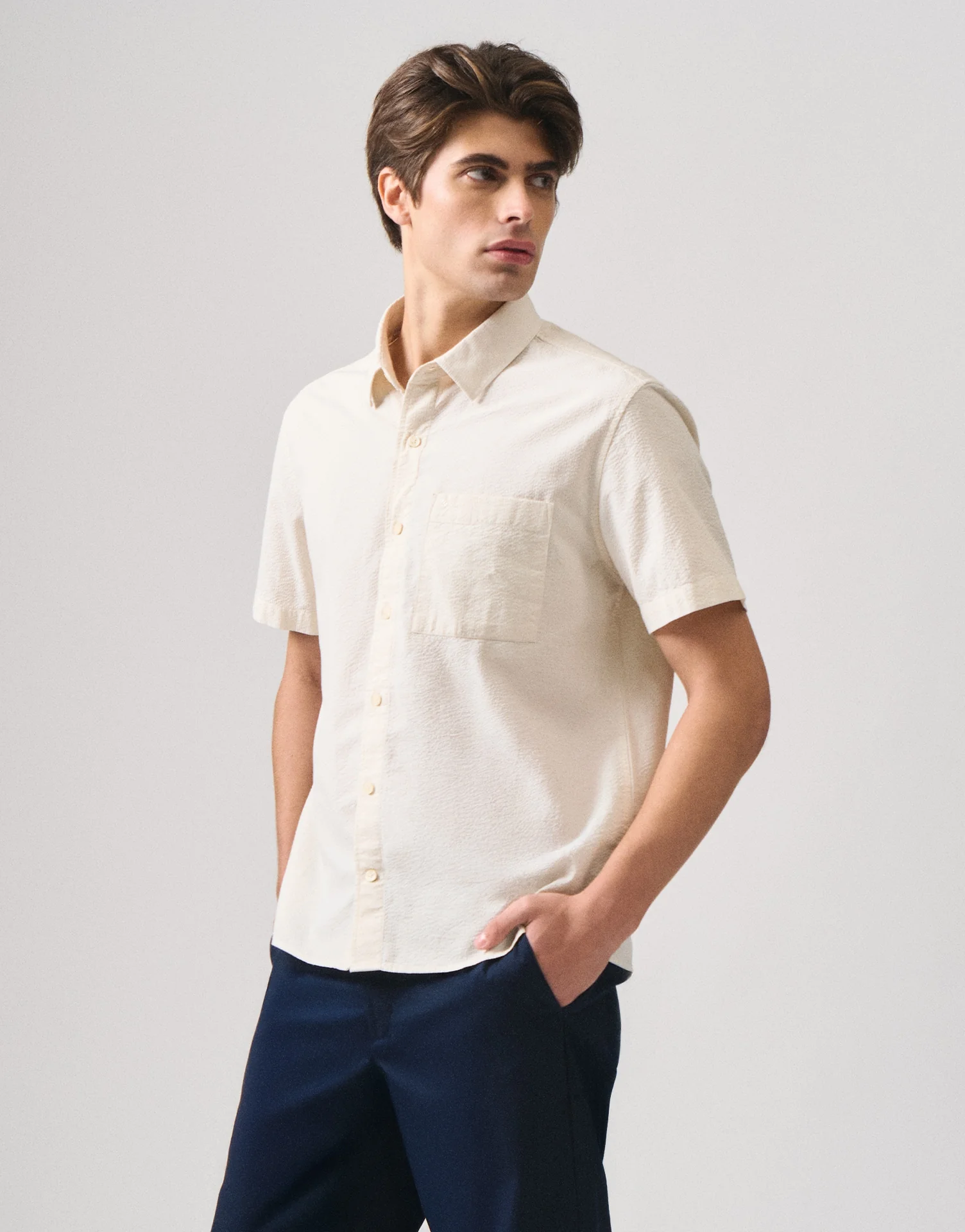 Regular Fit Seersucker Shirt - Image 3
