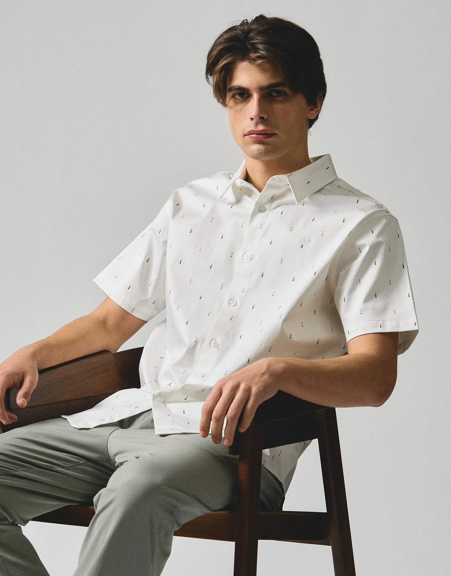 Regular Fit Short Sleeve Shirt In Textured Dobby - Image 3