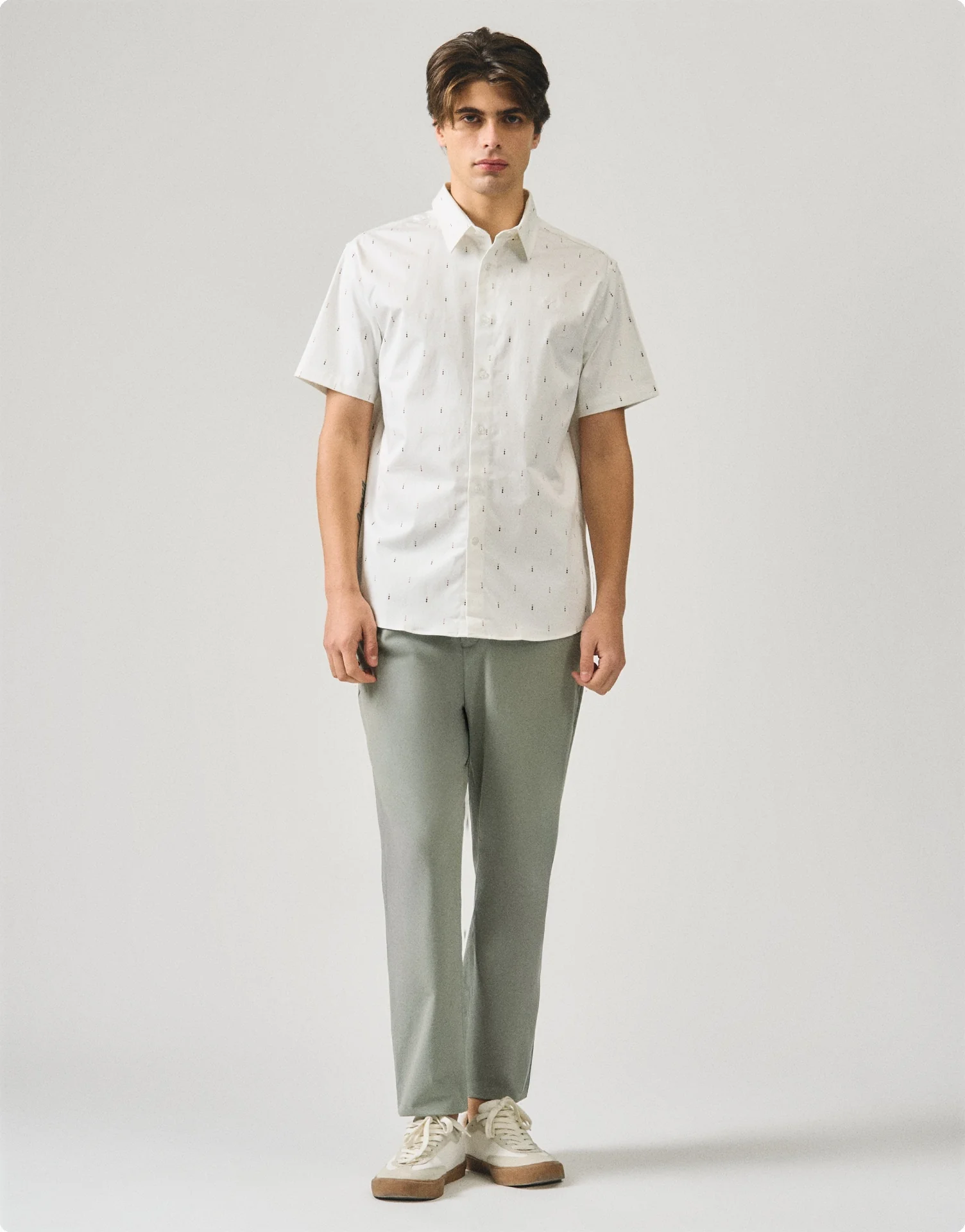 Regular Fit Short Sleeve Shirt In Textured Dobby - Image 5