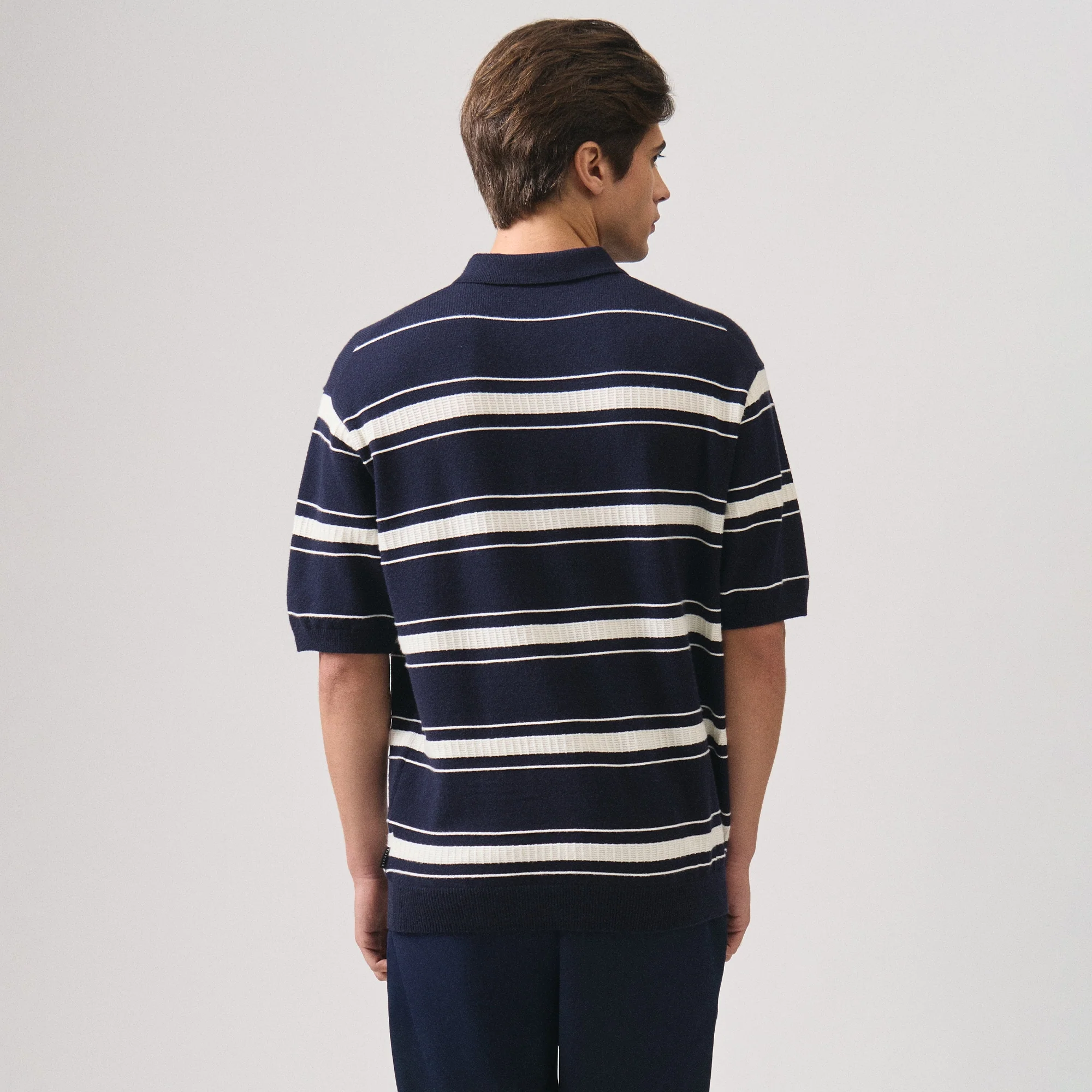 Regular Fit Striped Polo Shirt In Special Knit - Image 3