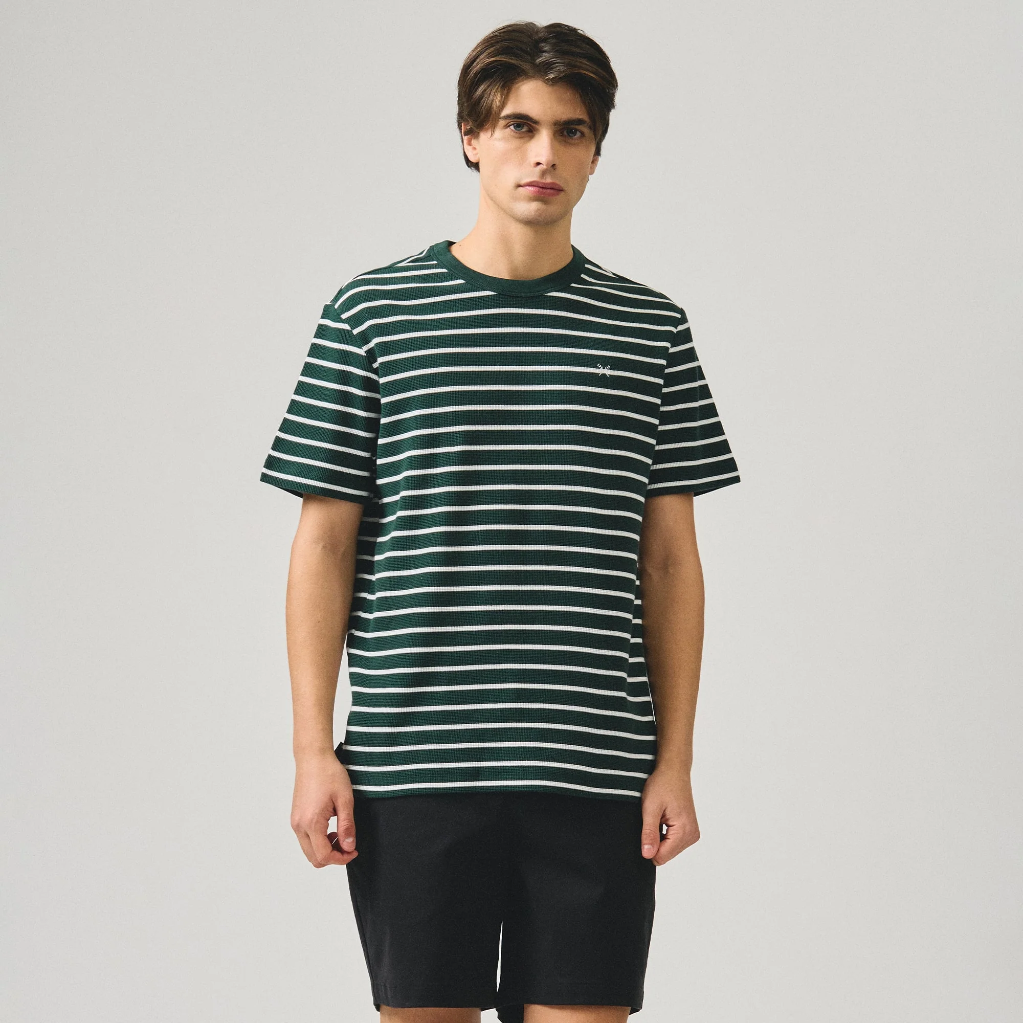 Regular Fit Striped T-Shirt In Thermal Knit