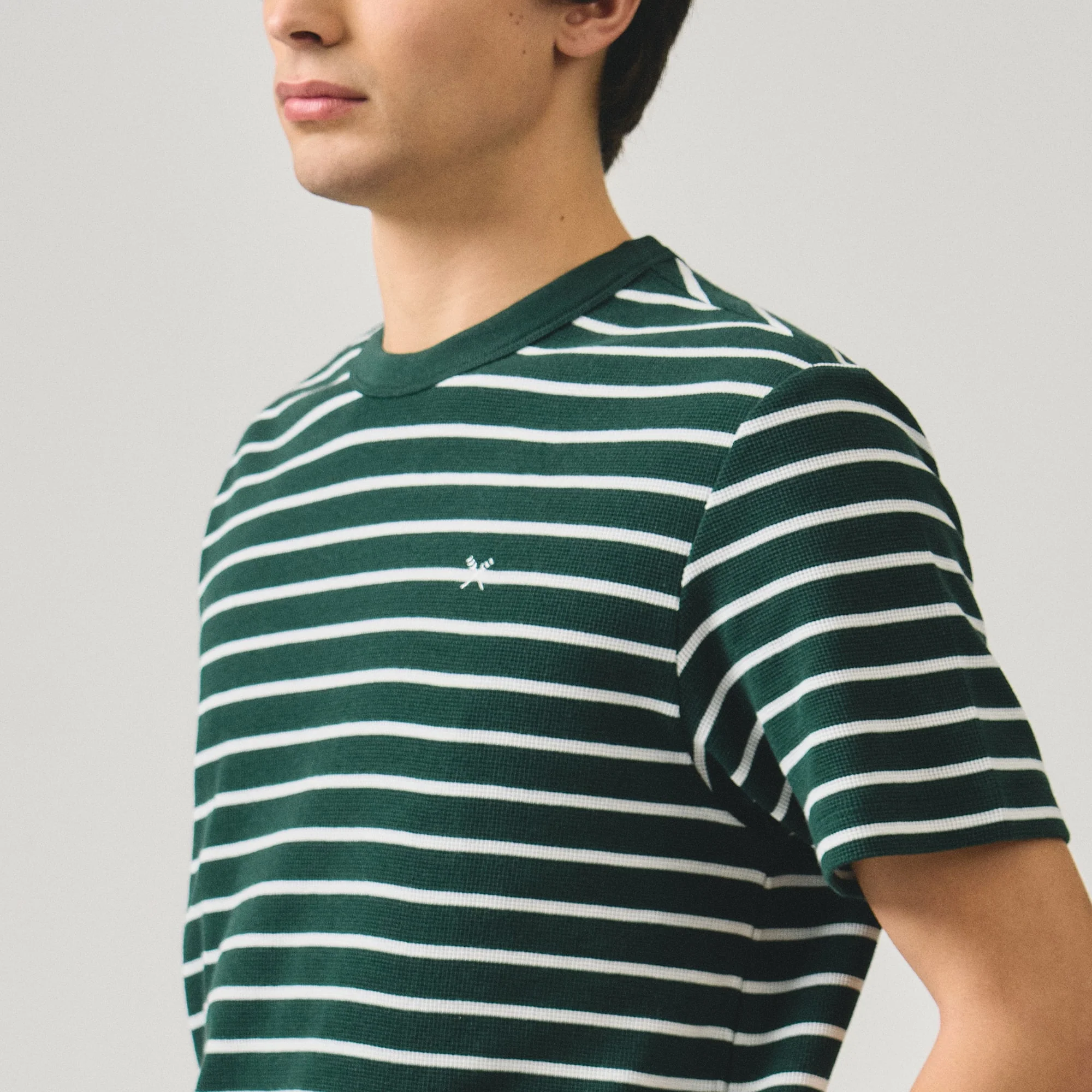 Regular Fit Striped T-Shirt In Thermal Knit - Image 2