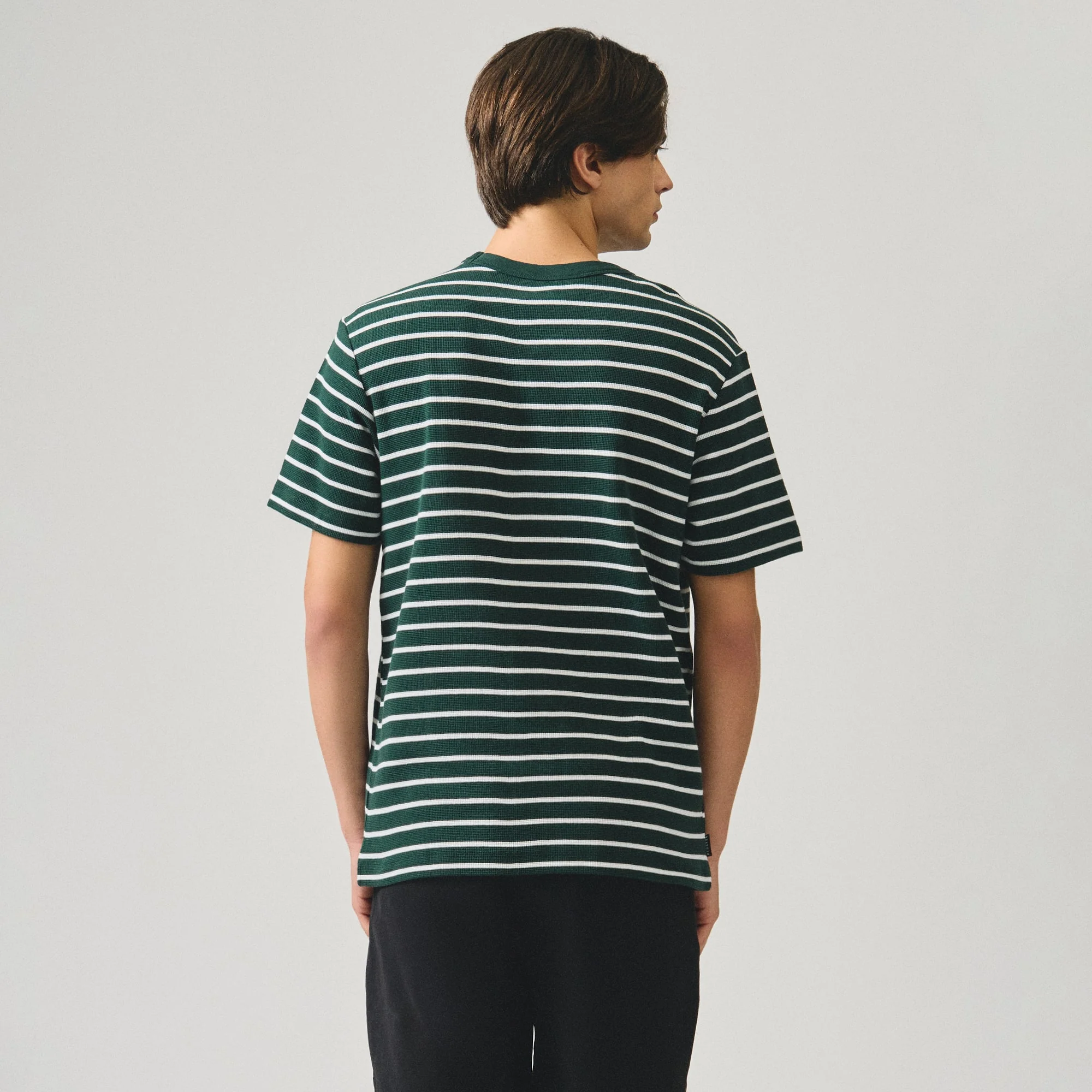 Regular Fit Striped T-Shirt In Thermal Knit - Image 4
