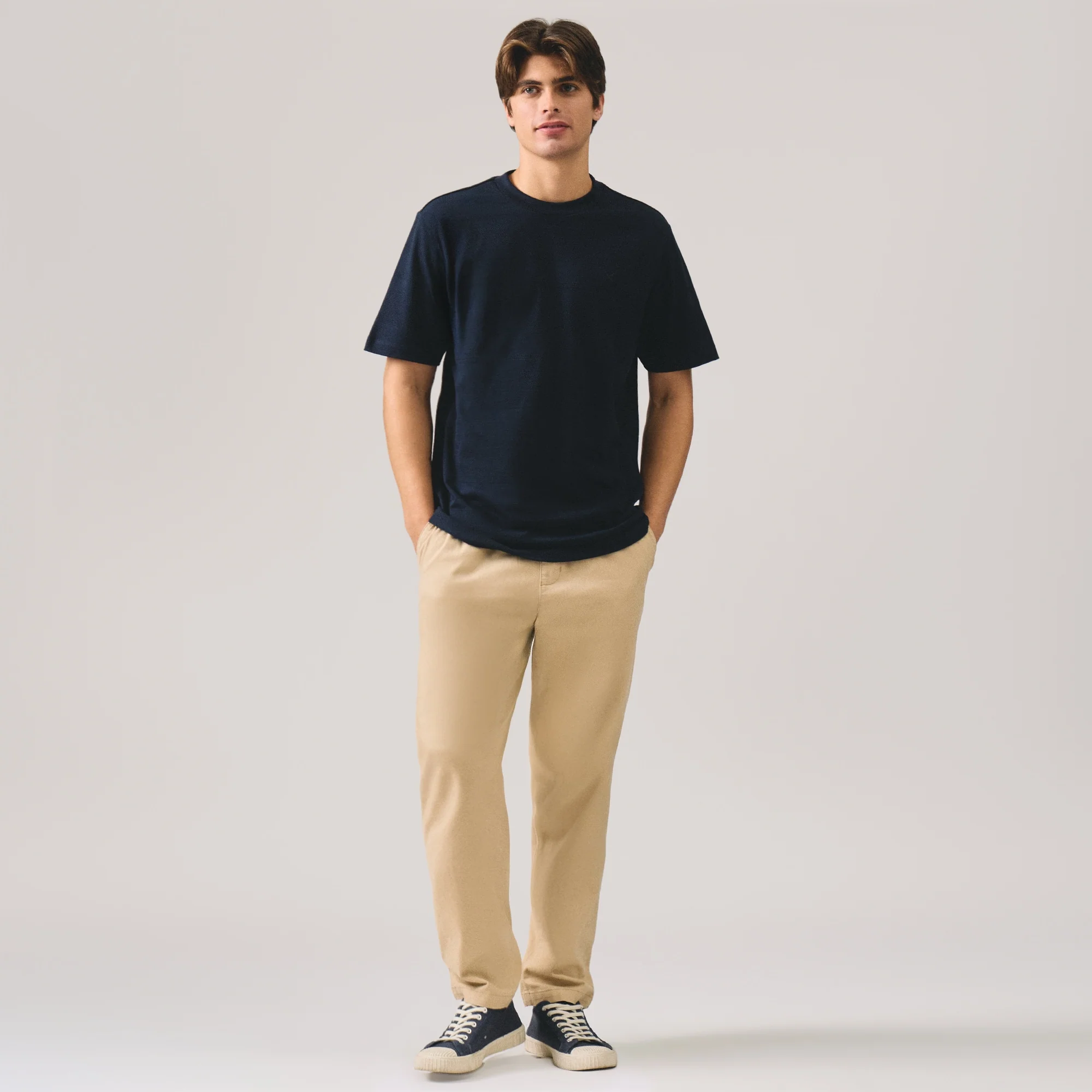 Regular Fit T-Shirt In Popcorn Striped Knit - Image 5