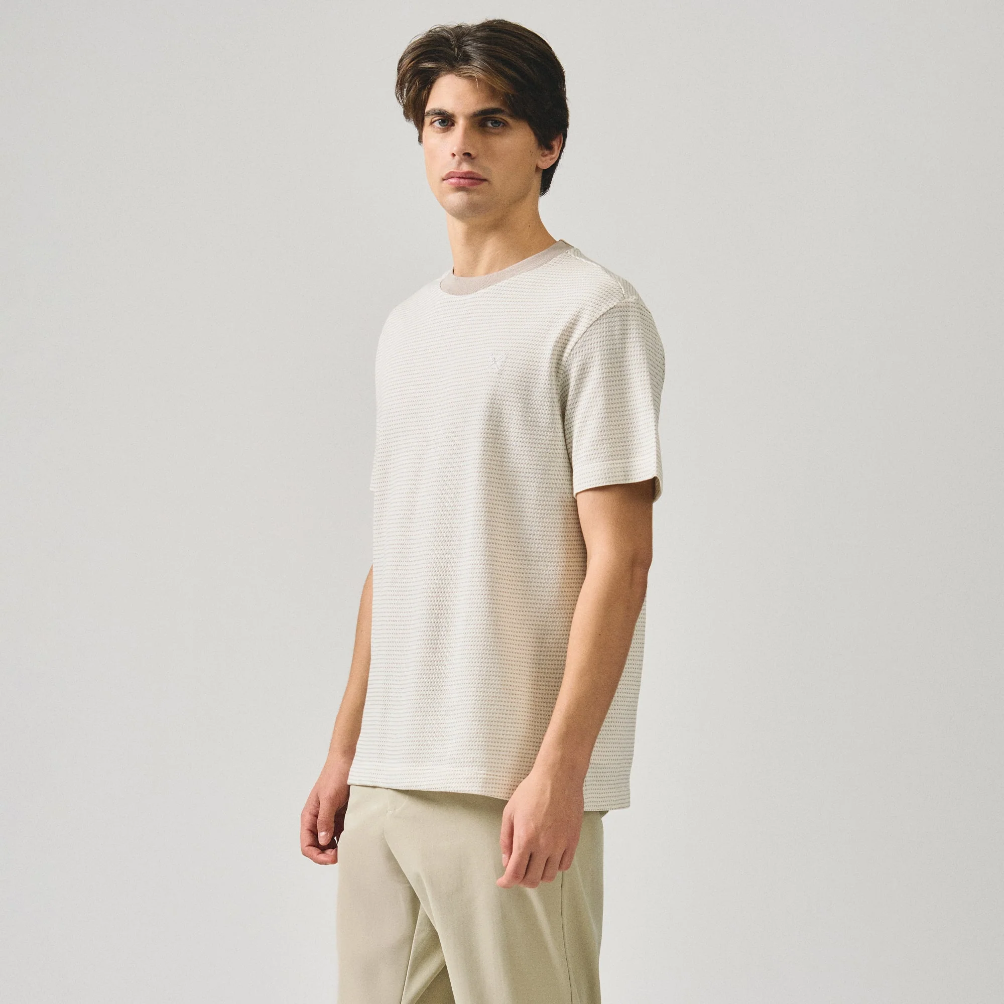Regular Fit T-Shirt In Two-Tone Jacquard - Image 3