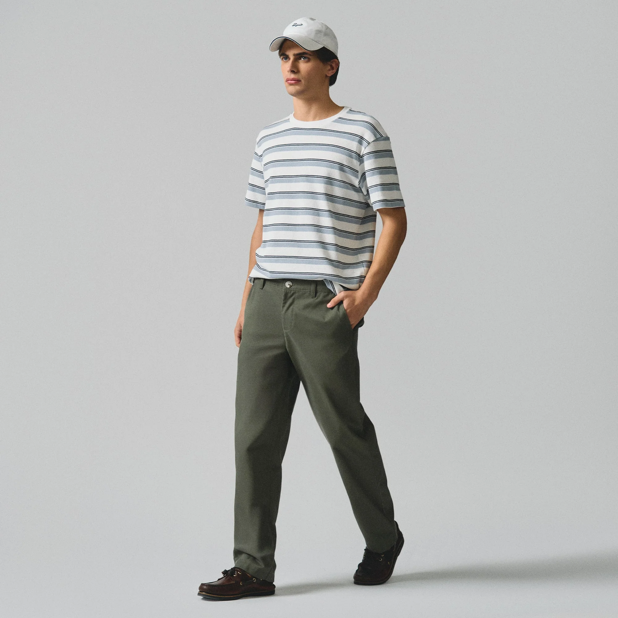 Regular Fit T-Shirt With Embossed Stripe Jacquard Detail In Heavy Jersey