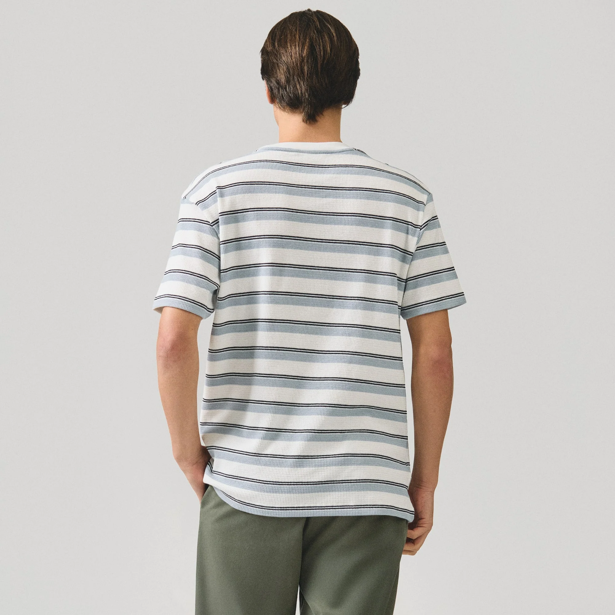Regular Fit T-Shirt With Embossed Stripe Jacquard Detail In Heavy Jersey - Image 4