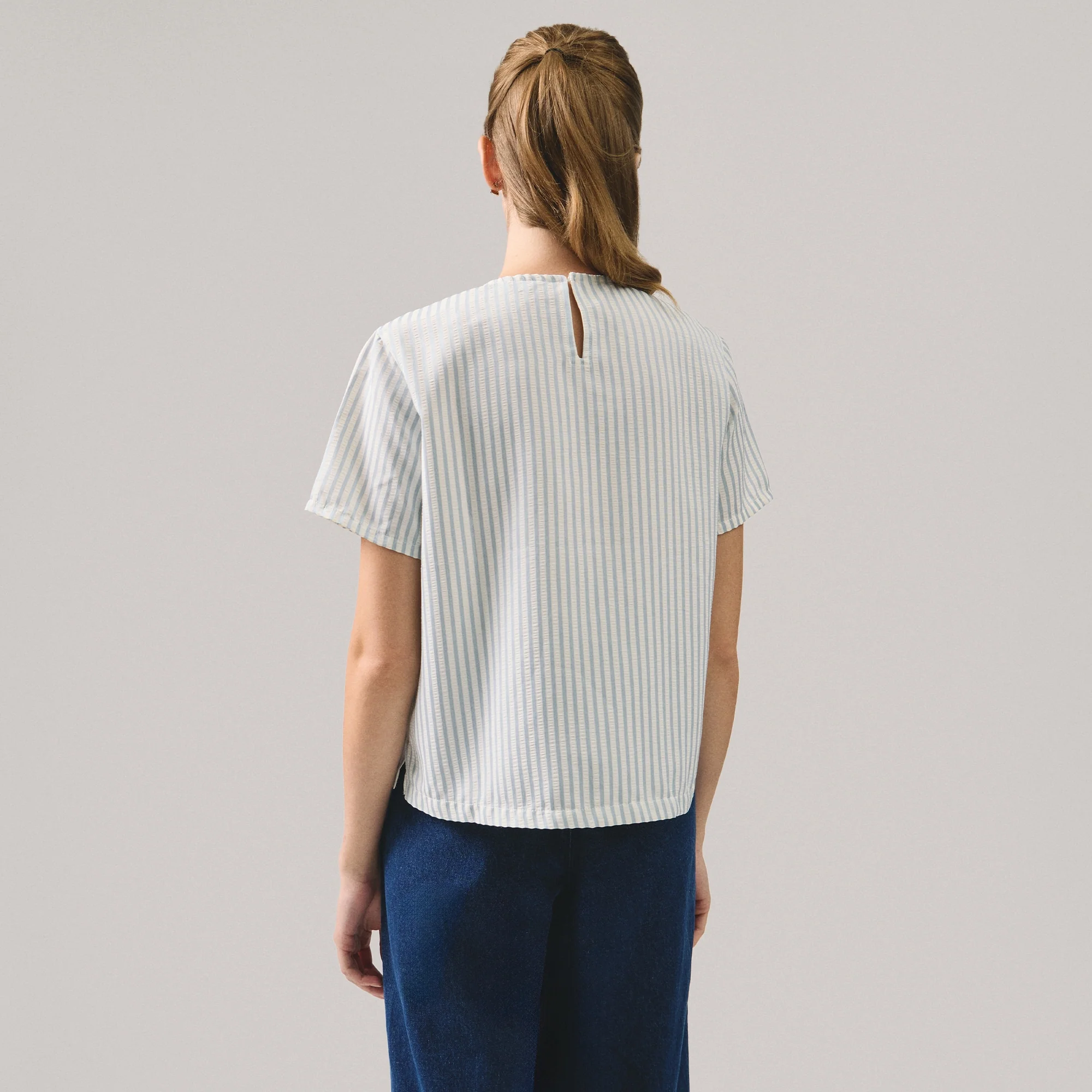 Round Neck Striped Shirt - Image 3