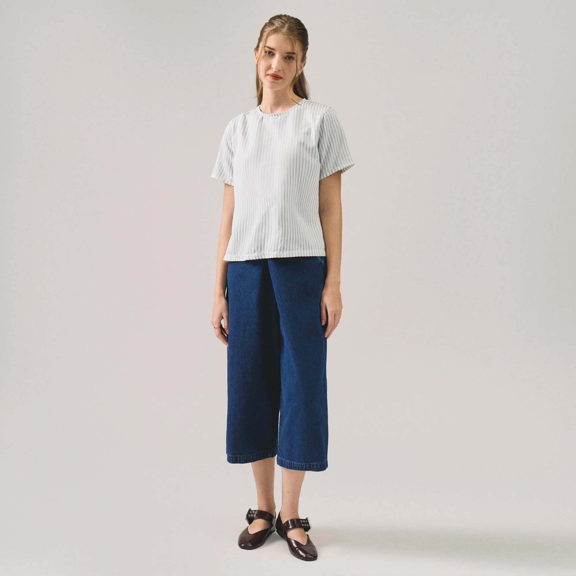 Round Neck Striped Shirt - Image 5