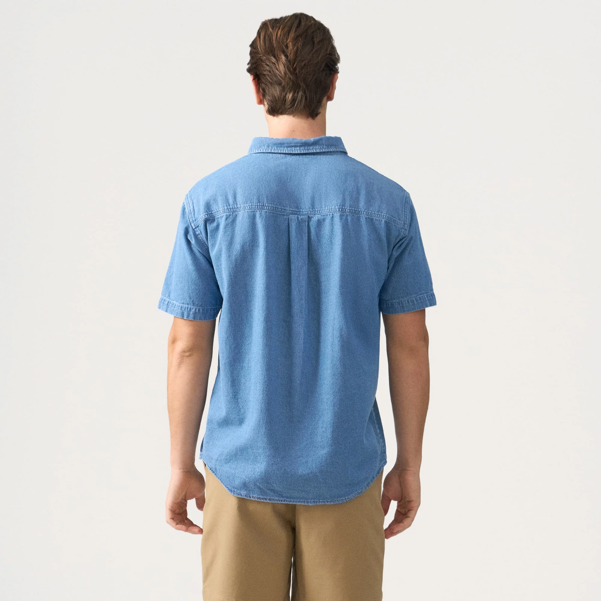 Short Sleeves Light Weight Denim Shirt - Image 4