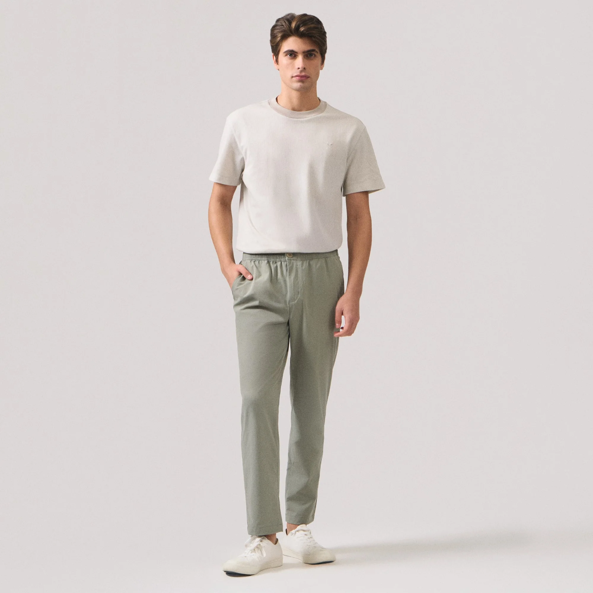 Slim Fit Nylon Trousers - Image 5