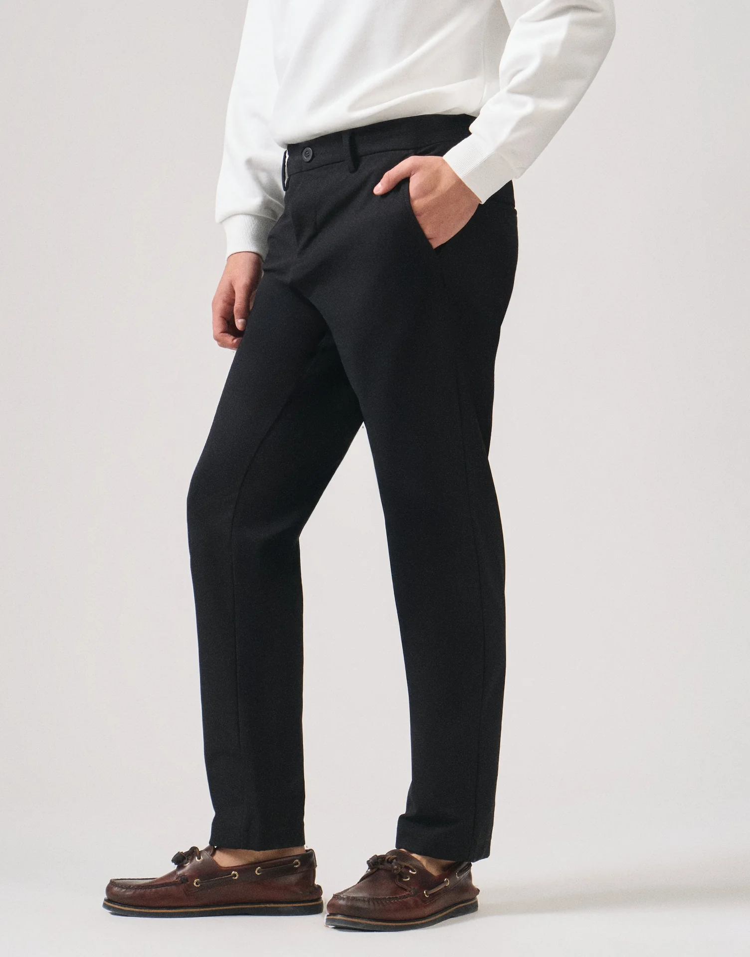 Slim Fit Stretch Trousers - Image 3