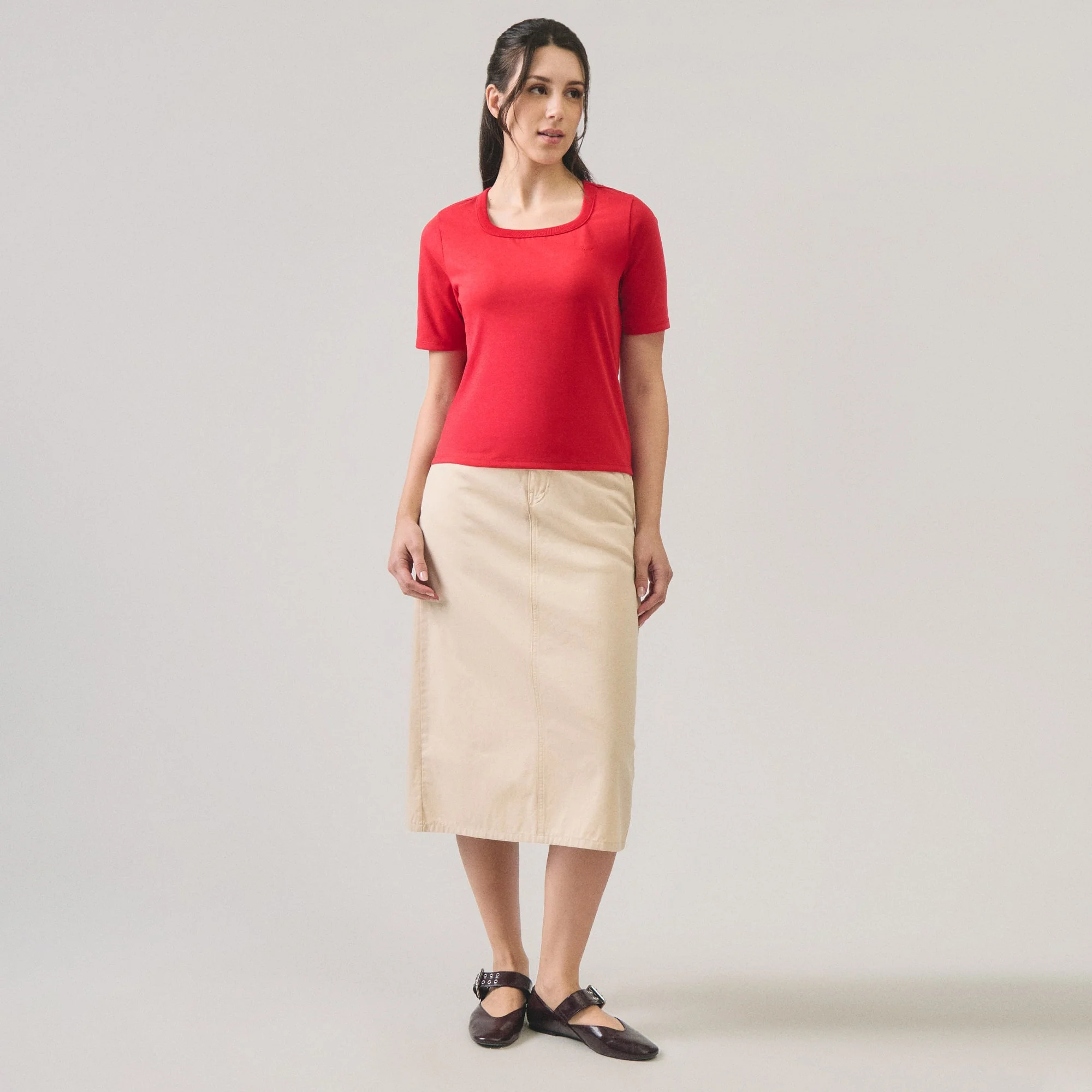 Square Neck Basic T-Shirt - Image 5