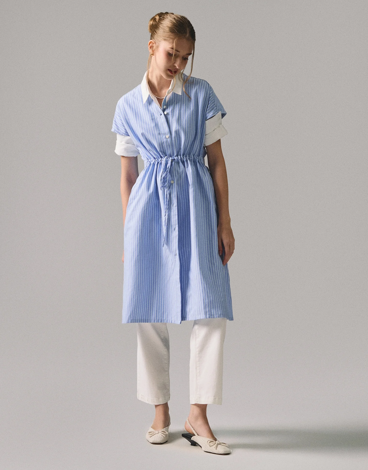 Striped Button Down Dress - Image 5