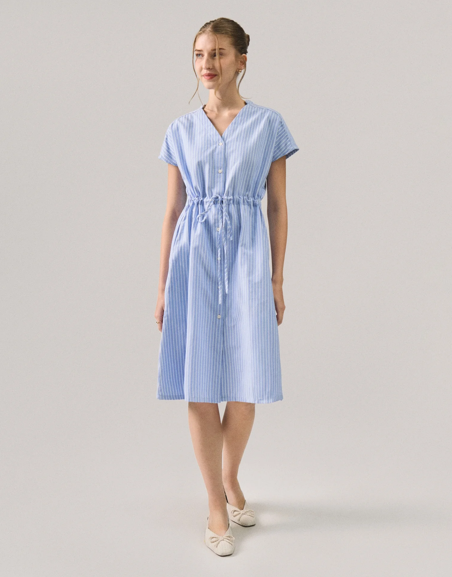 Striped Button Down Dress - Image 6