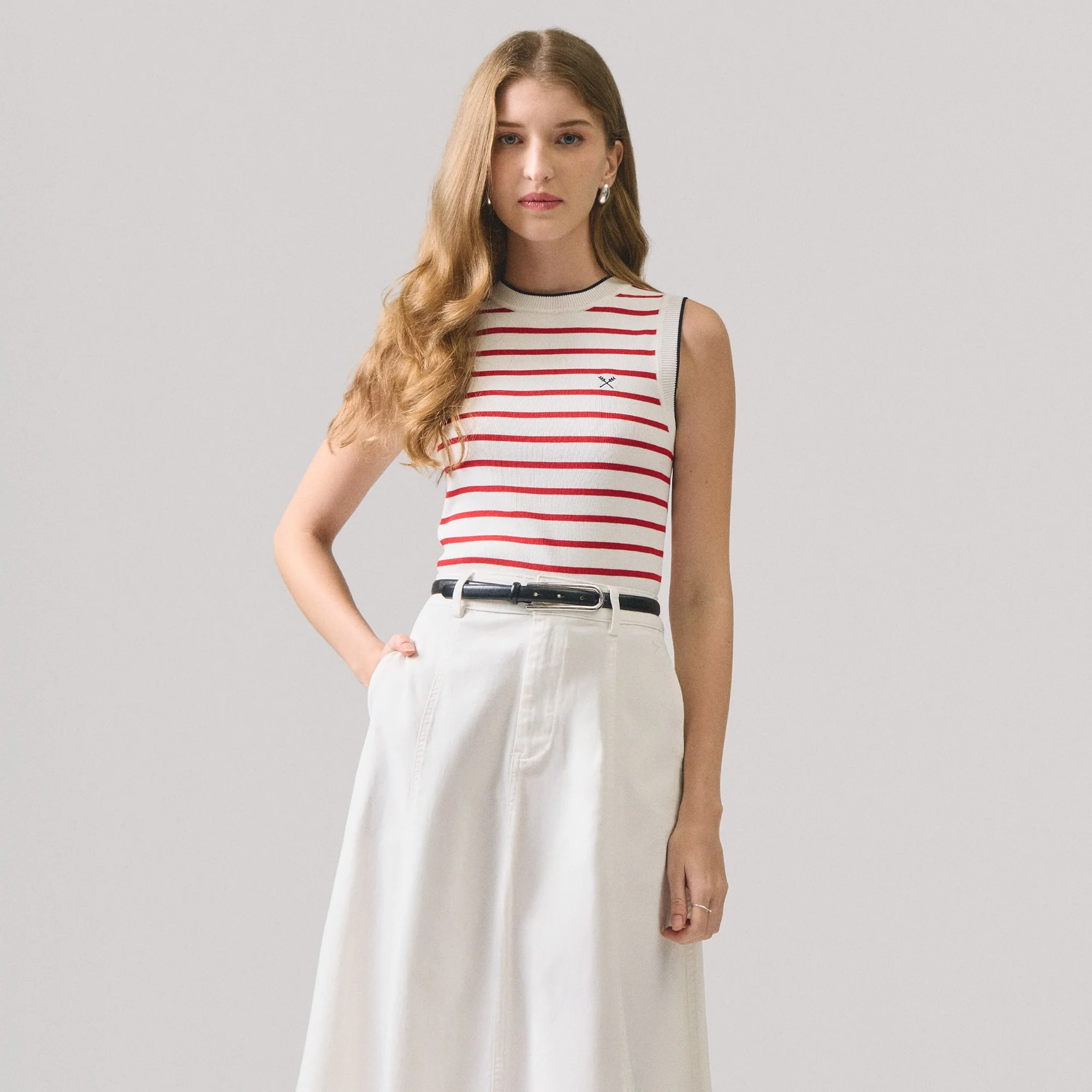 Striped Flat Knit Top
